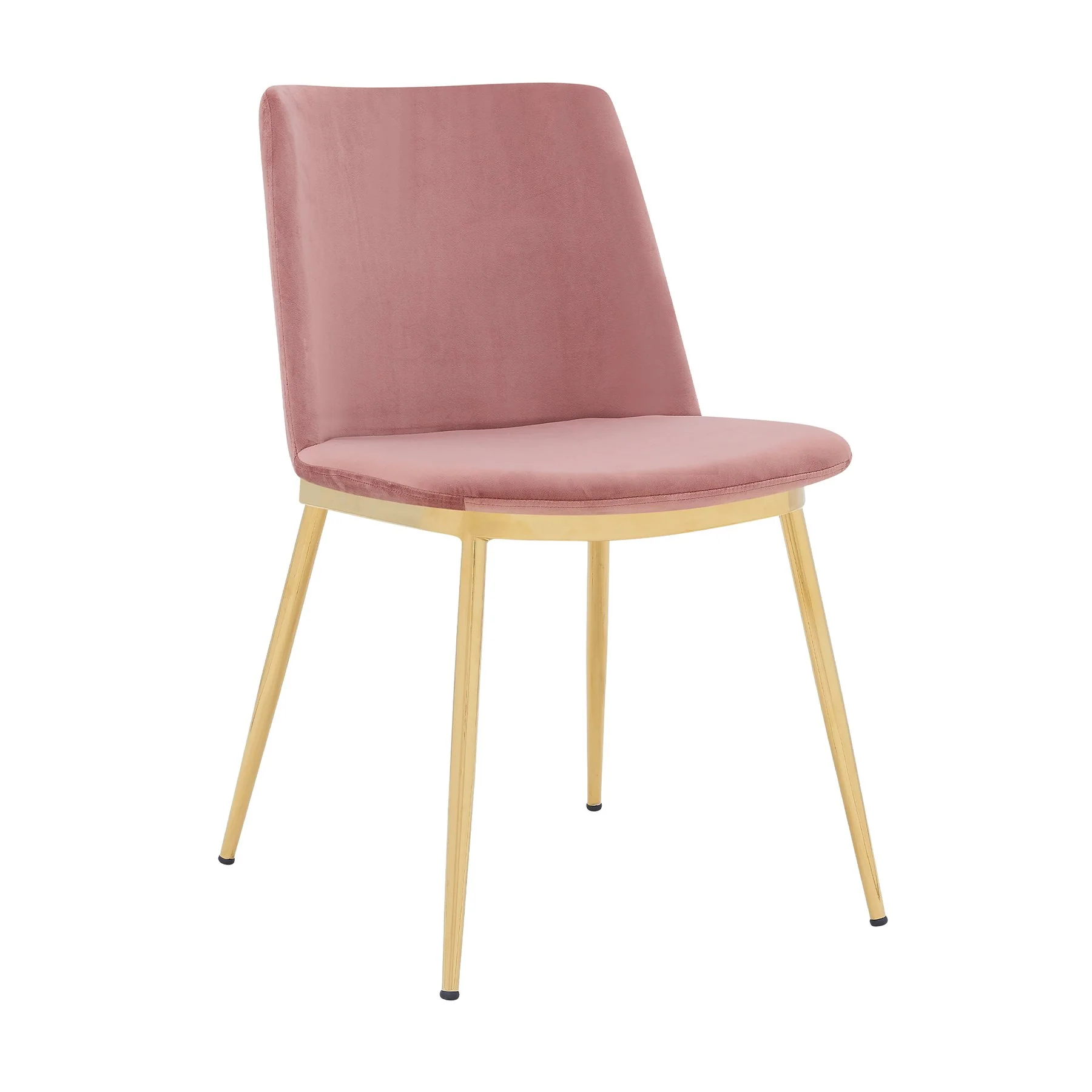 Messina Pink Velvet 5 Piece Rectangular Dining Set - Image 2