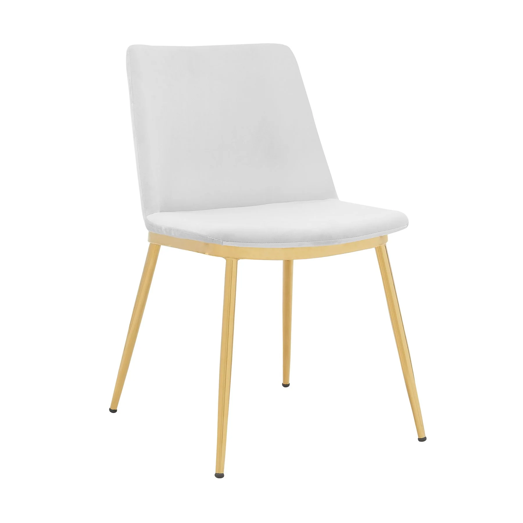 Messina White Velvet 5 Piece Rectangular Dining Set - Image 2