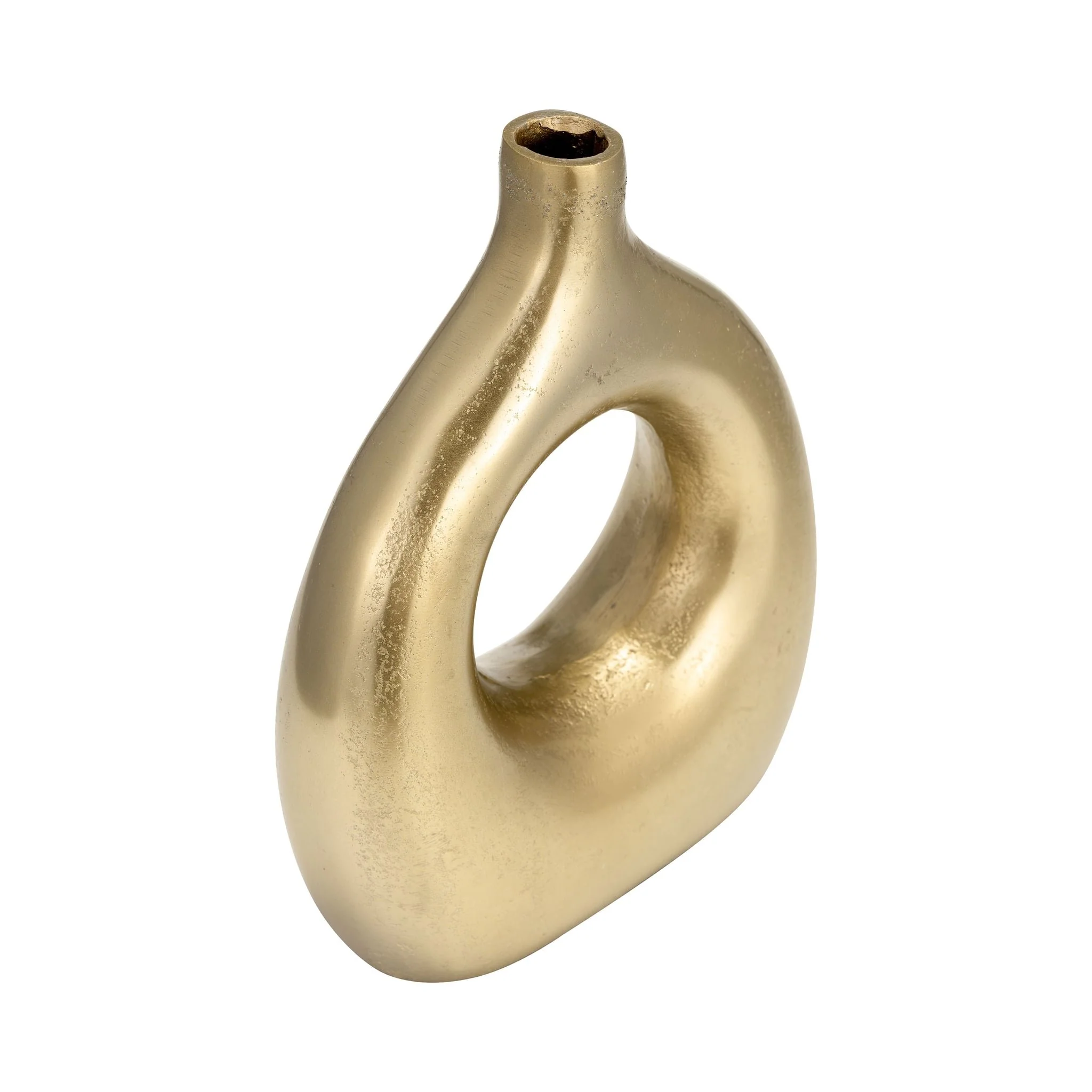 Metal 10" Open Cut Vase, Gold - Image 5