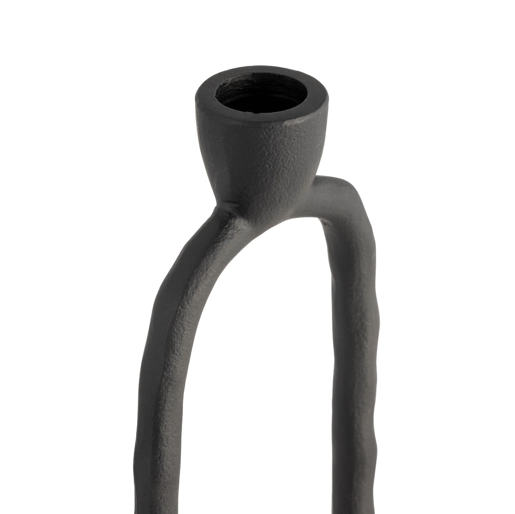 Metal, 10" Open Oval Taper Candleholder, Black - Image 5