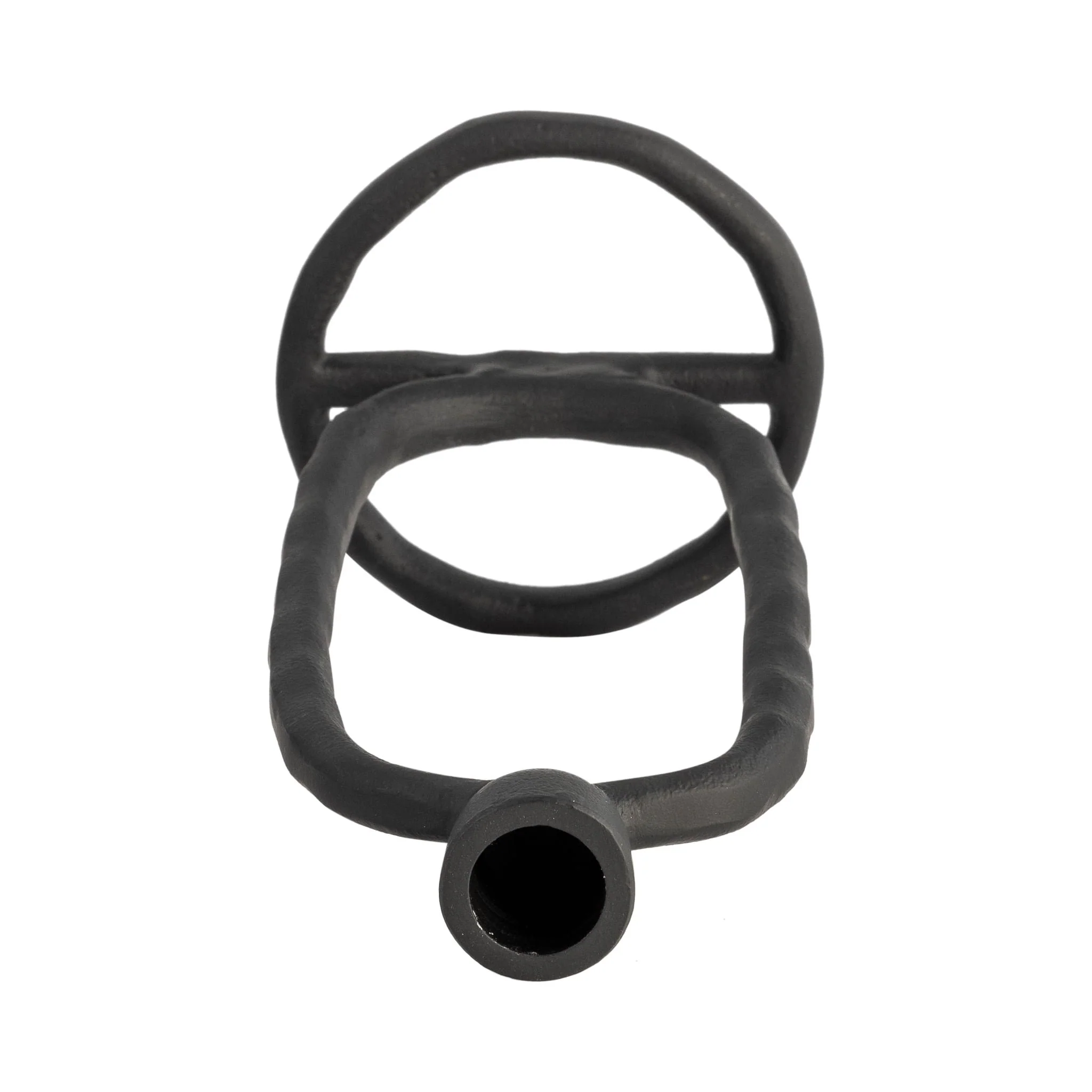 Metal, 10" Open Oval Taper Candleholder, Black - Image 6