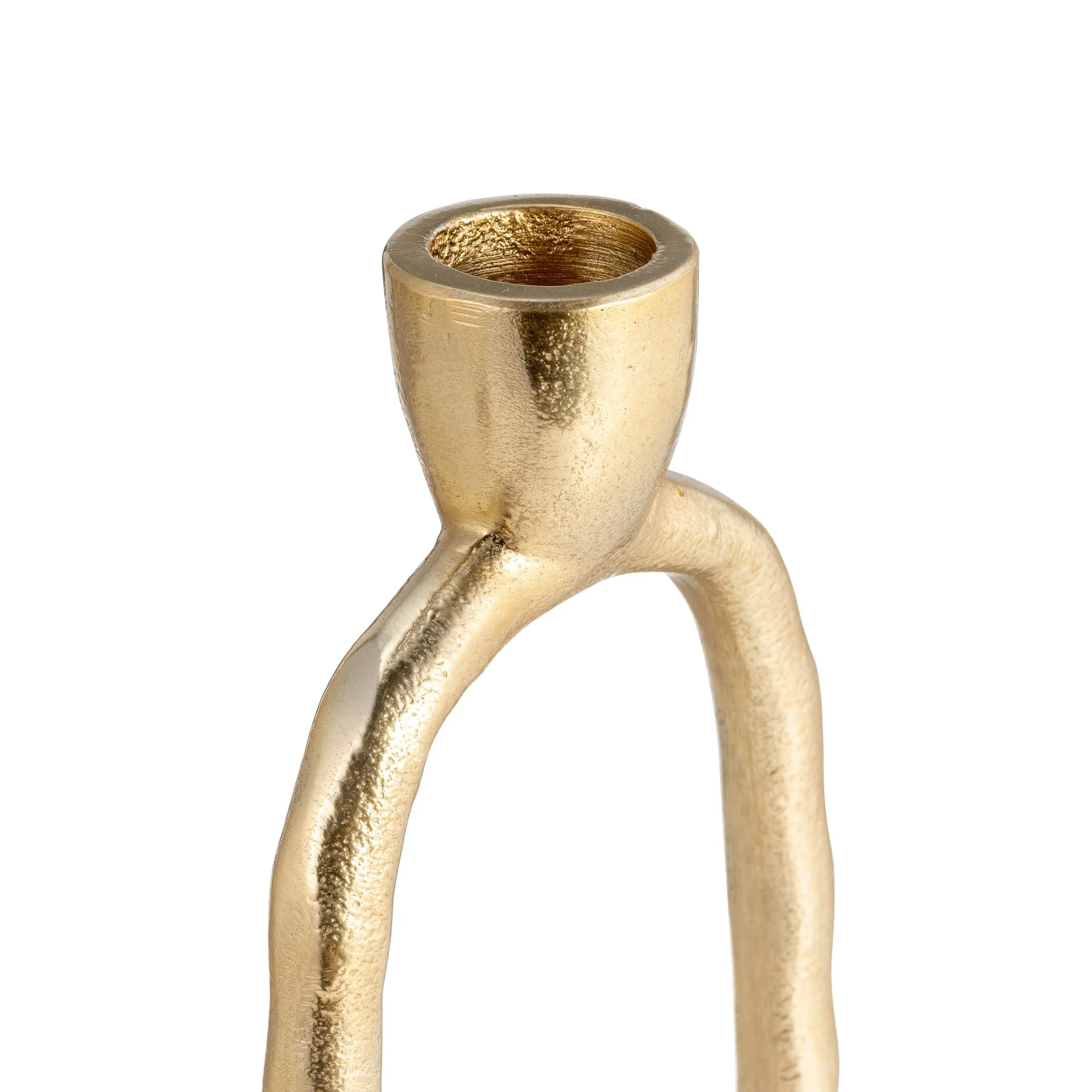 Metal, 10" Open Oval Taper Candleholder, Gold - Image 5