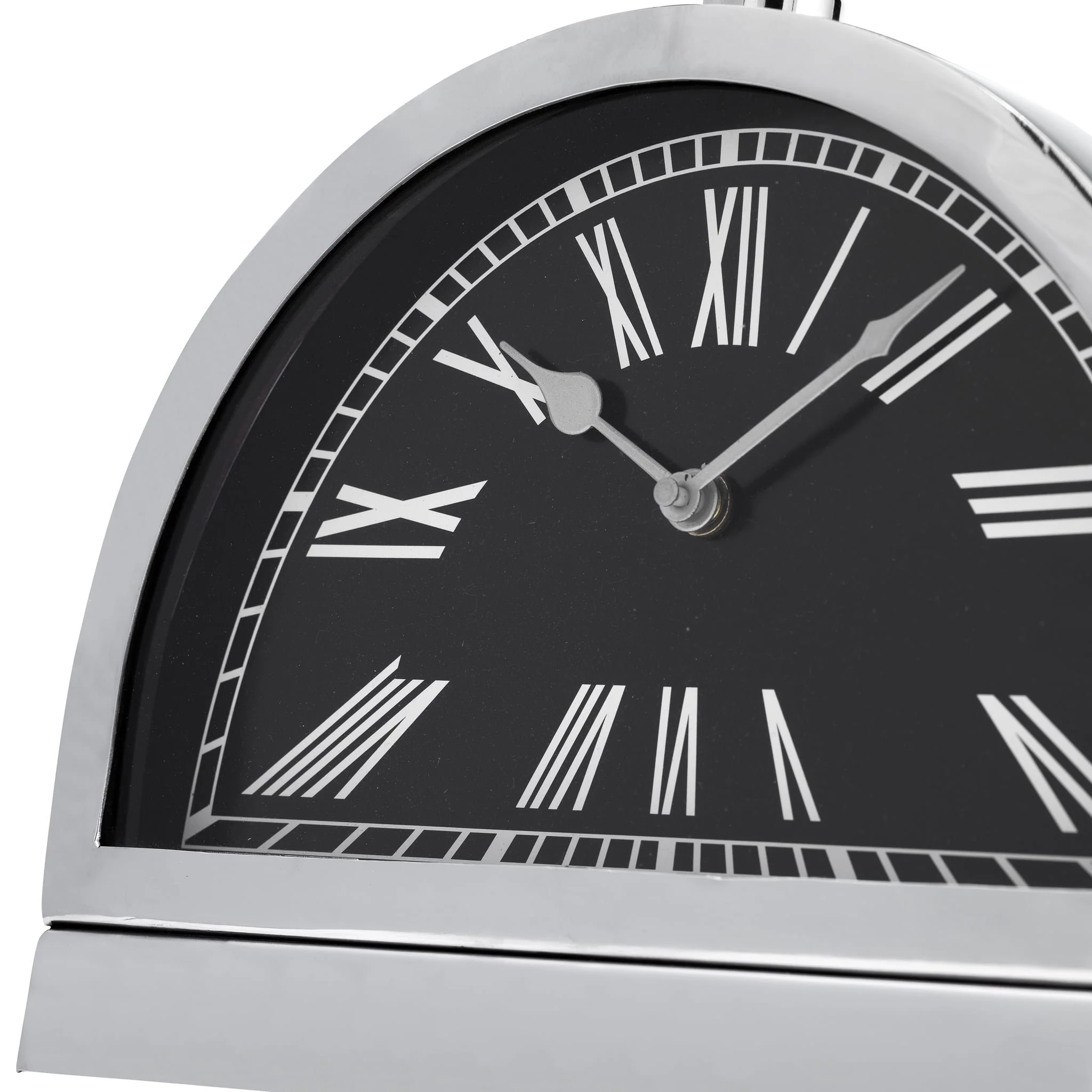 Metal,10"h,leaning  Table-clock W/handle,nickel - Image 5