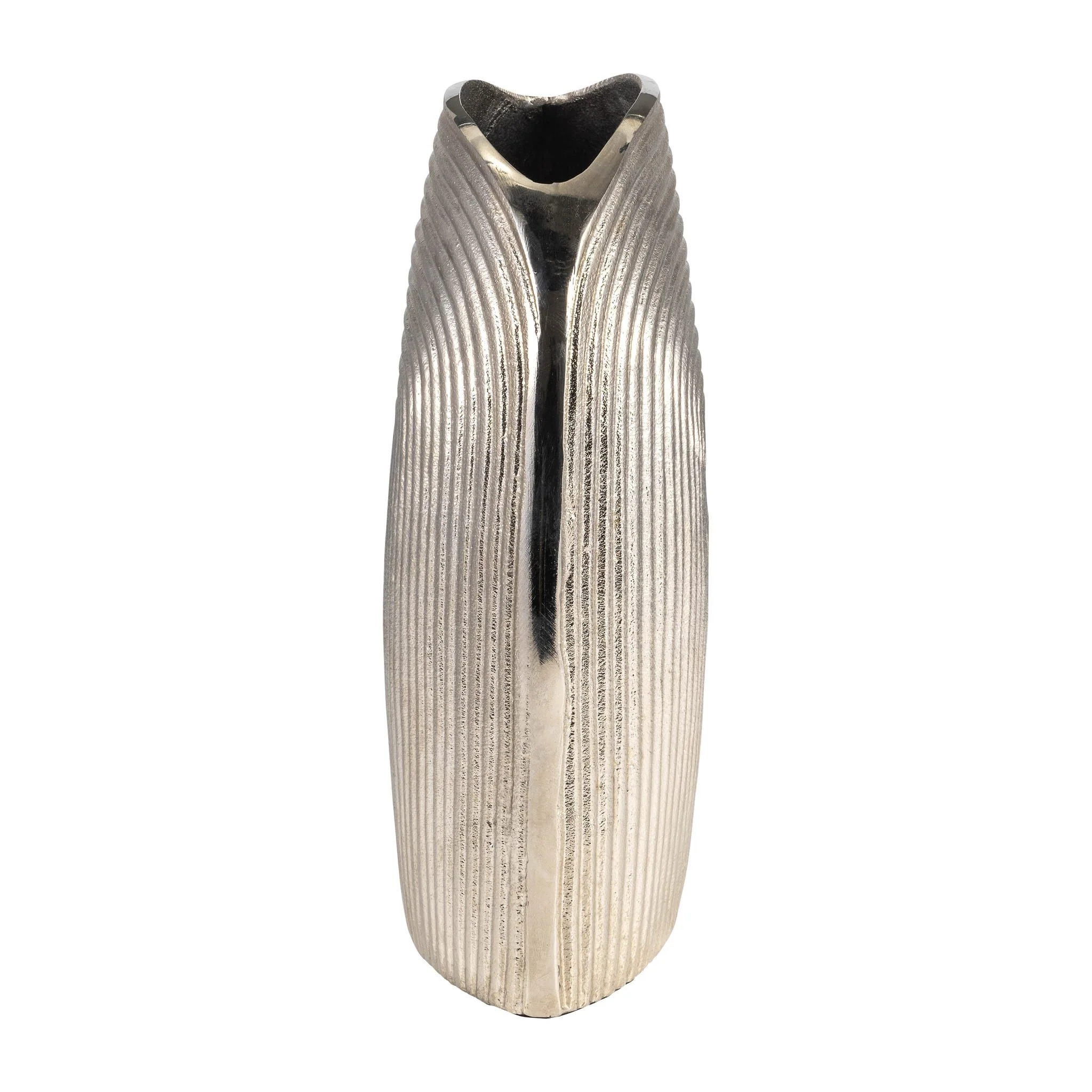 Metal, 11" Arch Vase, Silver - Image 3
