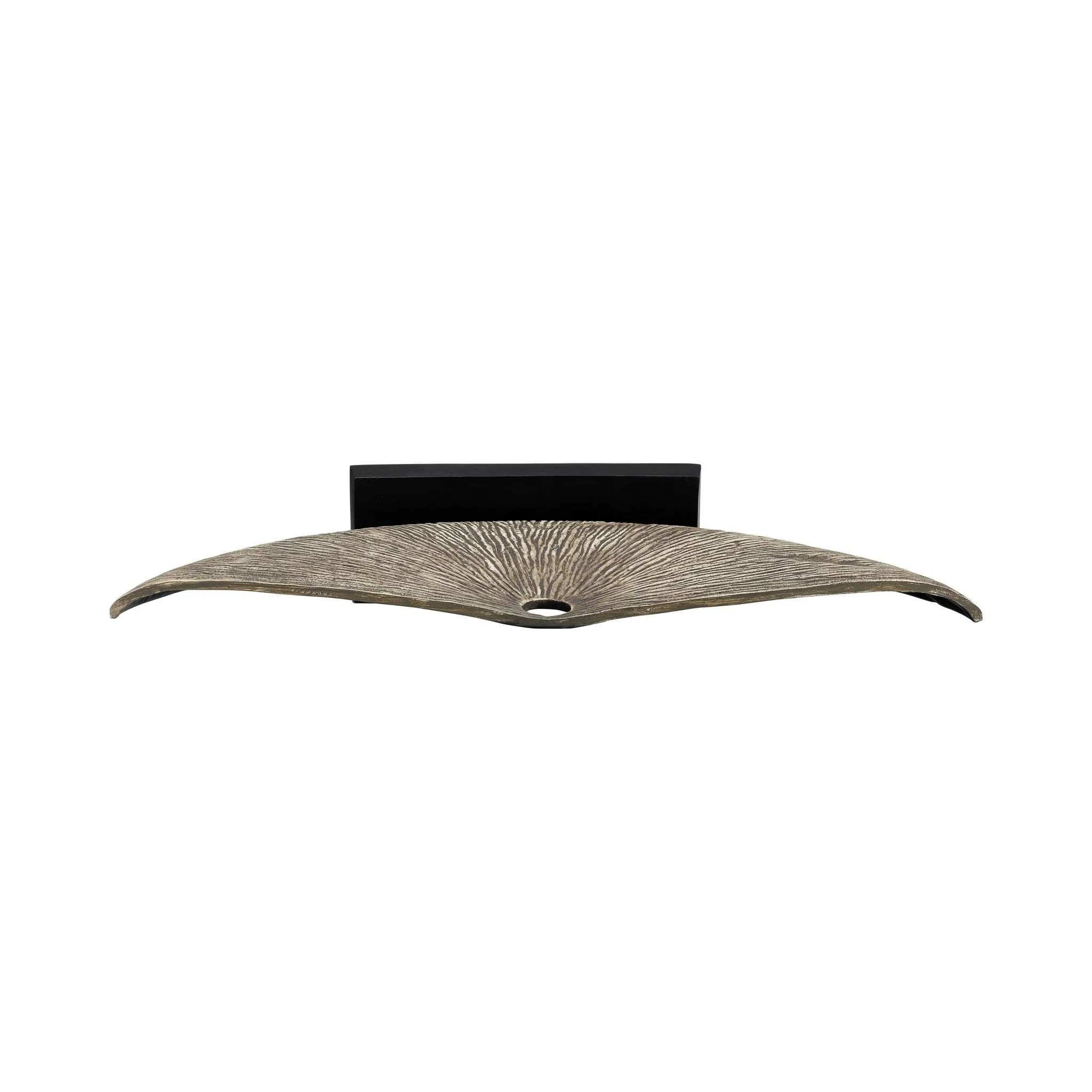 Metal,11",corrugated Half Circle Sculpture,ivory - Image 2