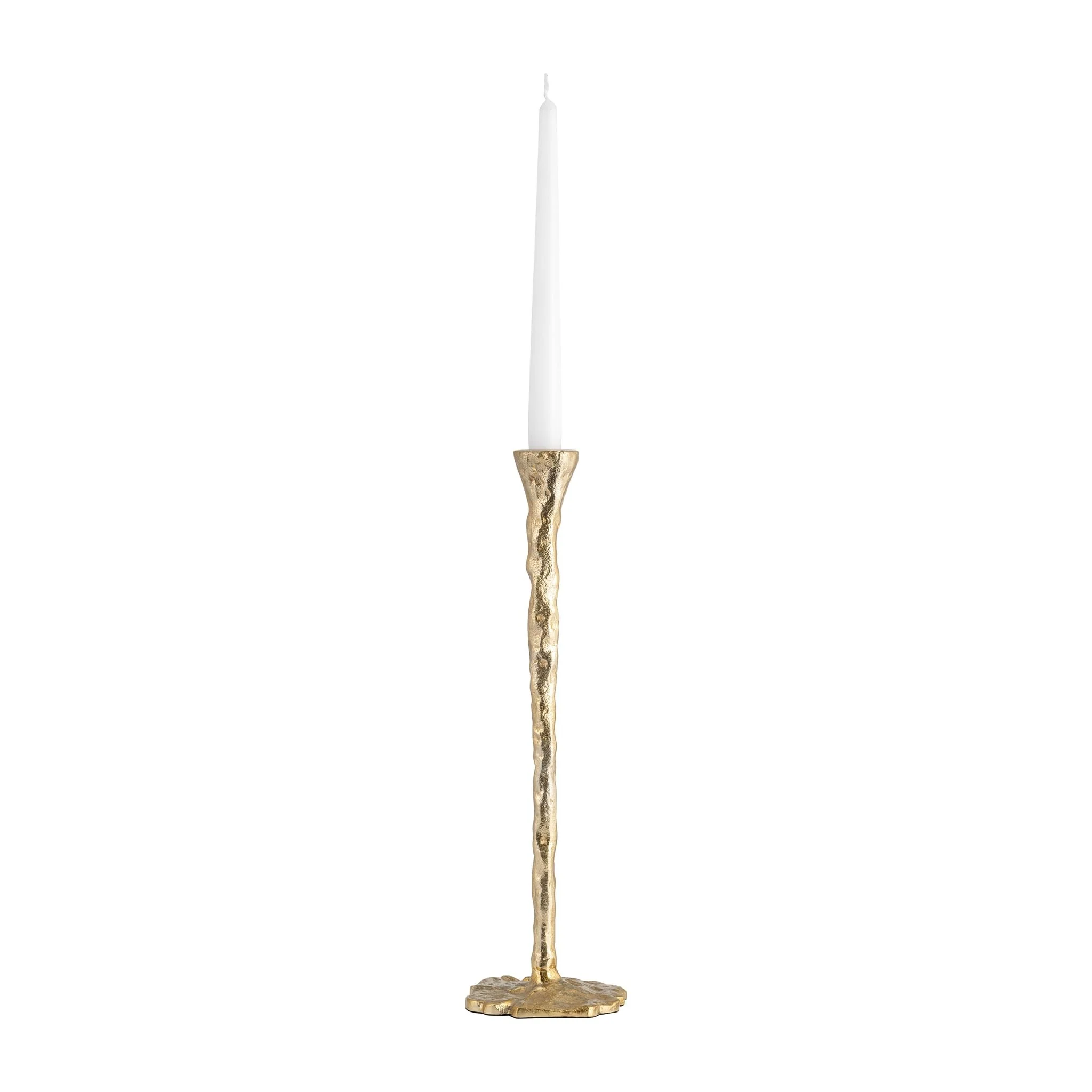 Metal, 11" Forged Taper Candleholder, Gold - Image 3