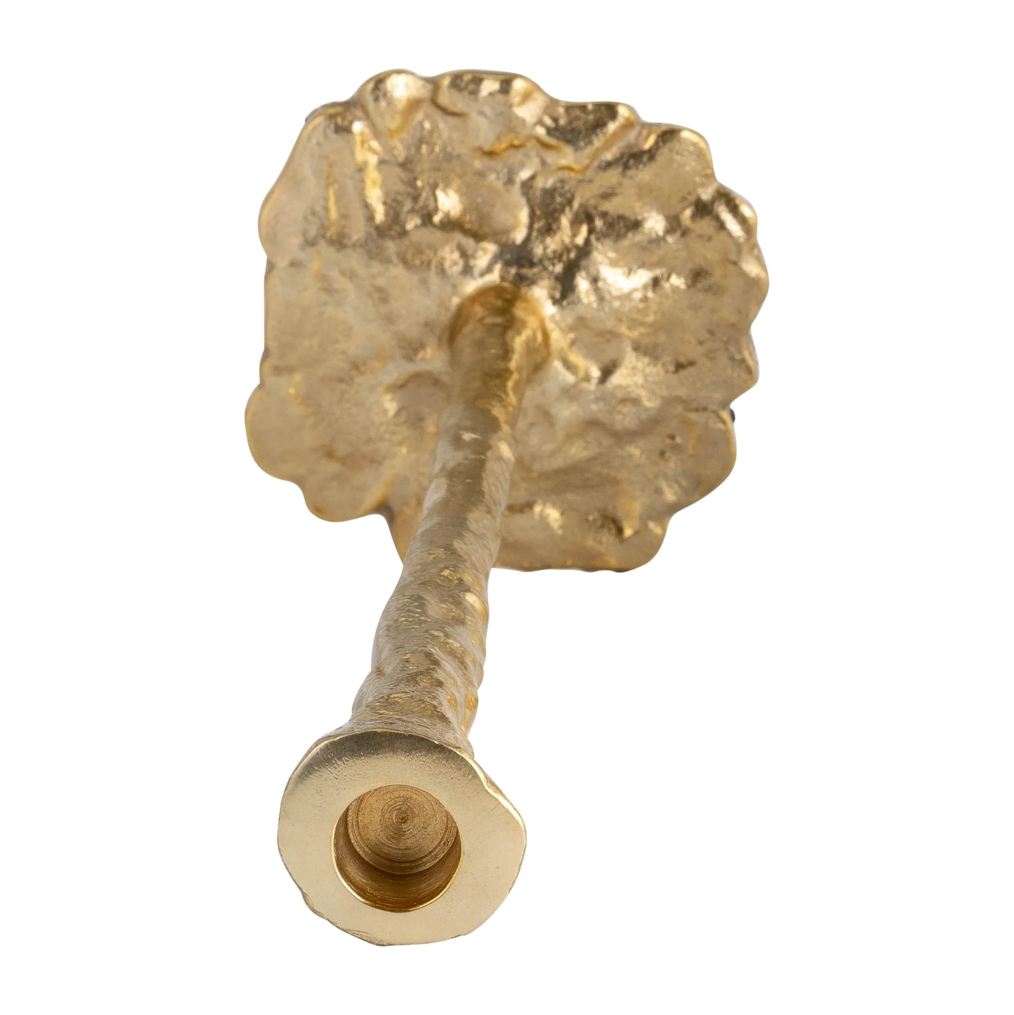 Metal, 11" Forged Taper Candleholder, Gold - Image 4