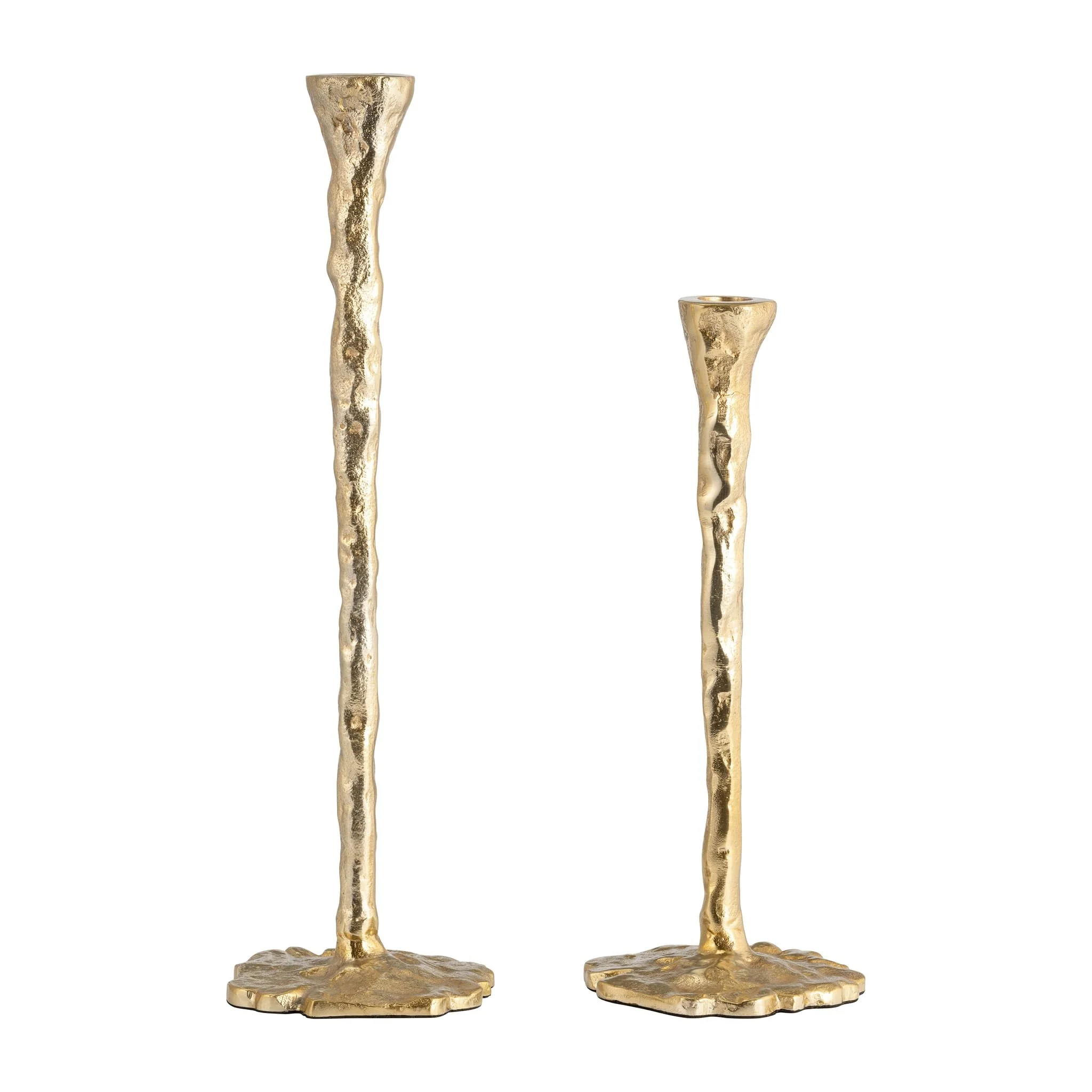 Metal, 11" Forged Taper Candleholder, Gold - Image 6