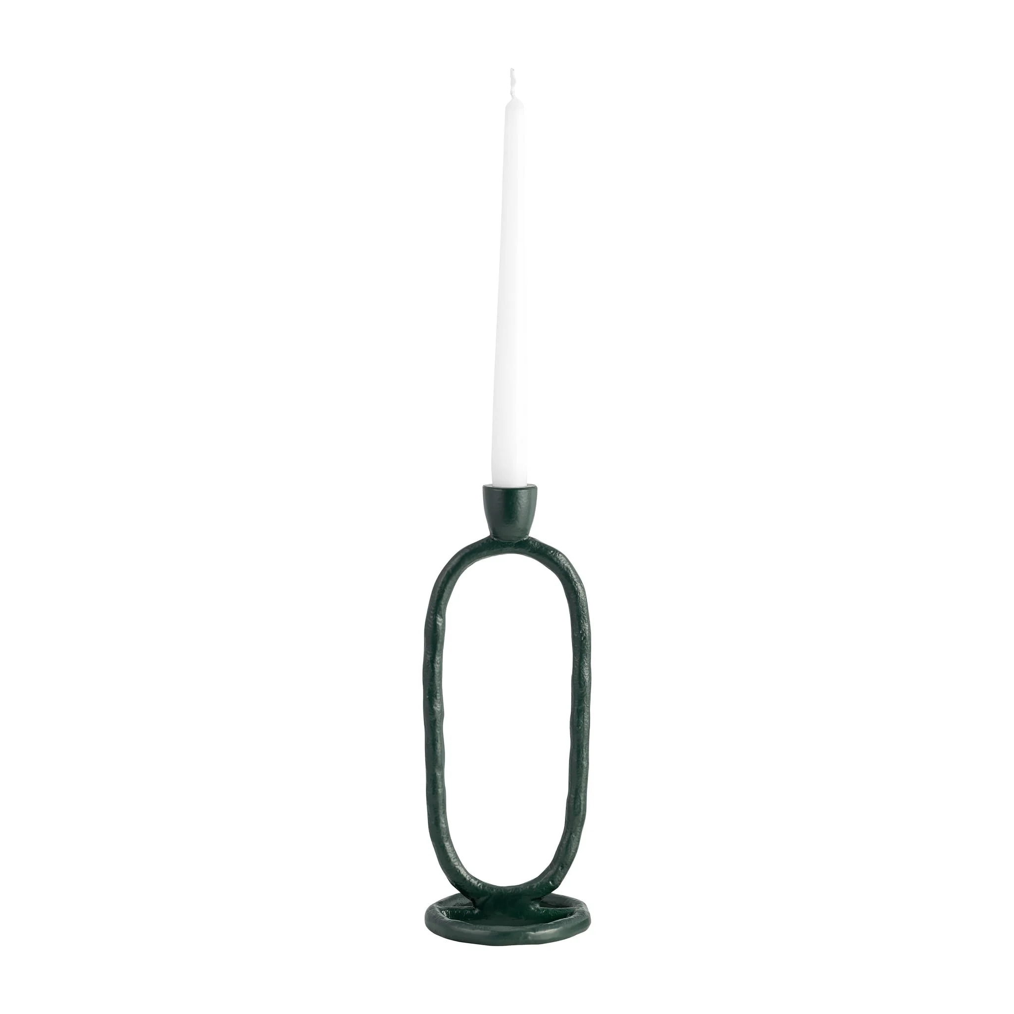 Metal, 11" Open Oval Taper Candleholder, Dark Gree - Image 4