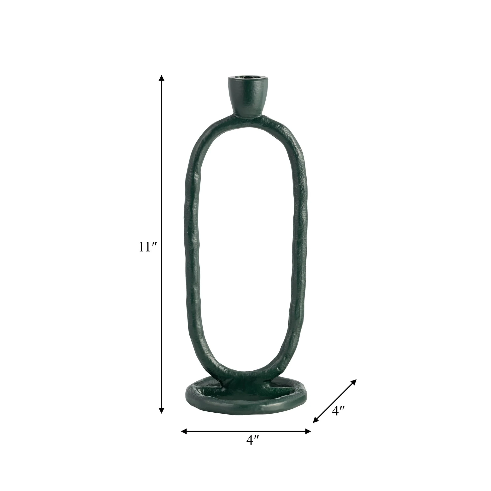 Metal, 11" Open Oval Taper Candleholder, Dark Gree - Image 9