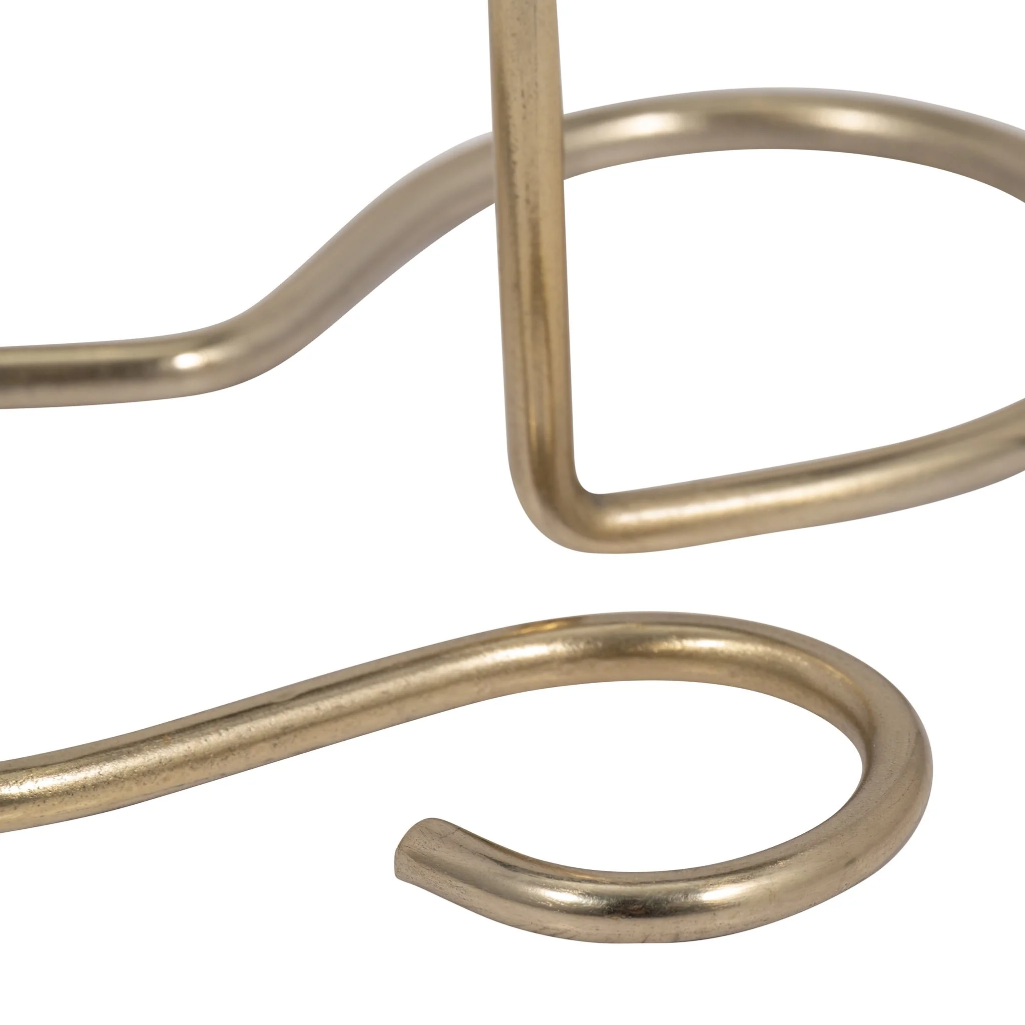 Metal, 11" Squiggly Base Taper Candleholder, Gold - Image 4