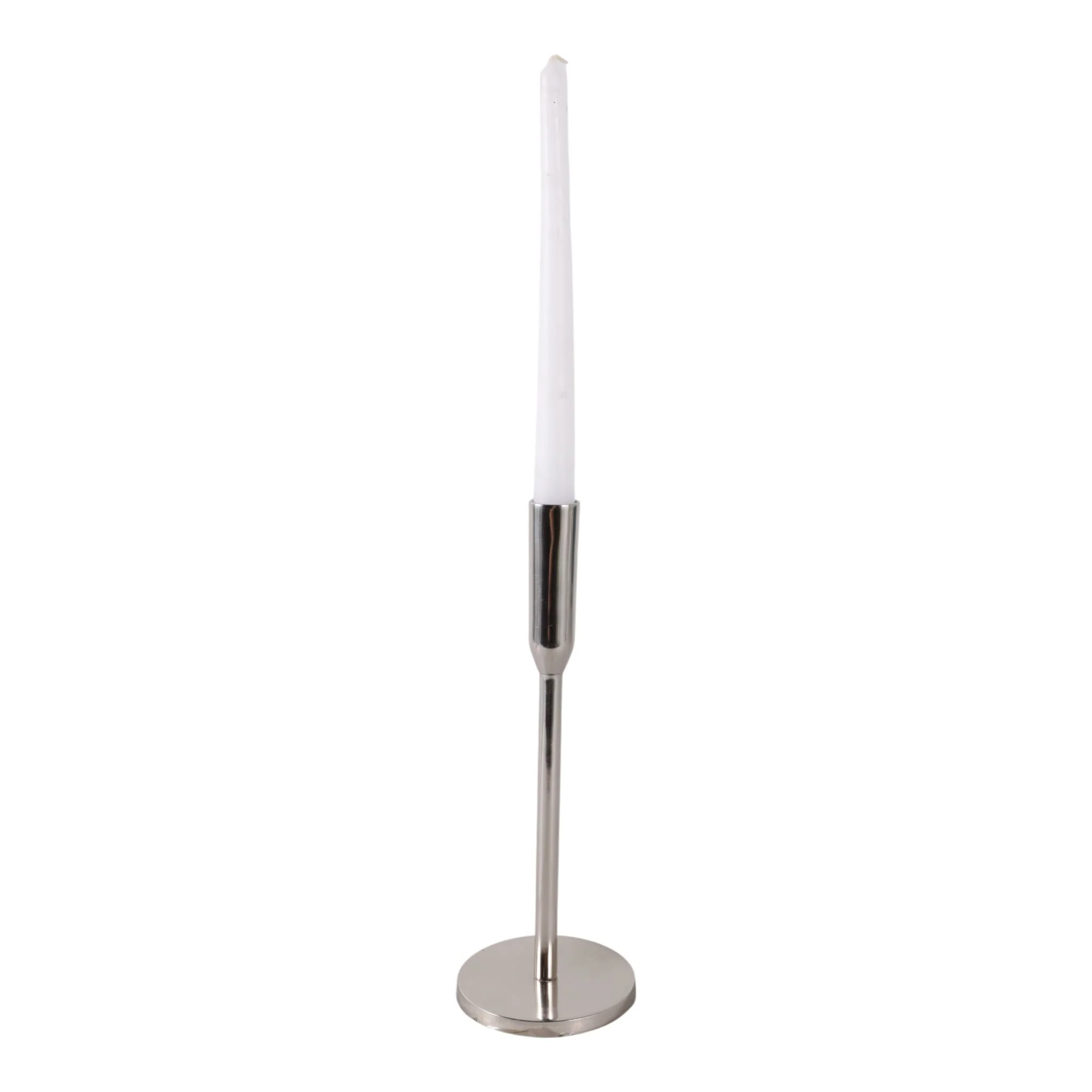 Metal, 11" Taper Candle Holder, Silver - Image 2