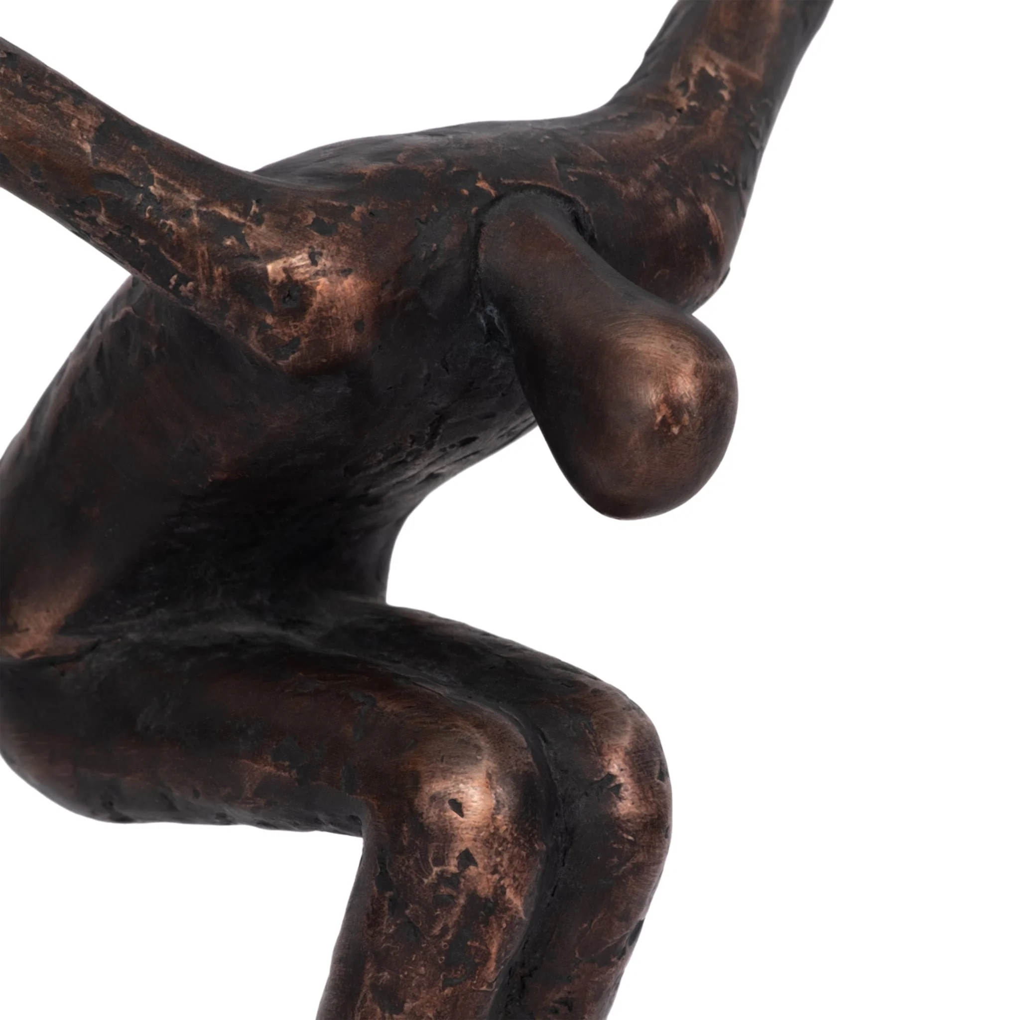 Metal 12" Balancing Man On Sphere, Bronze - Image 5