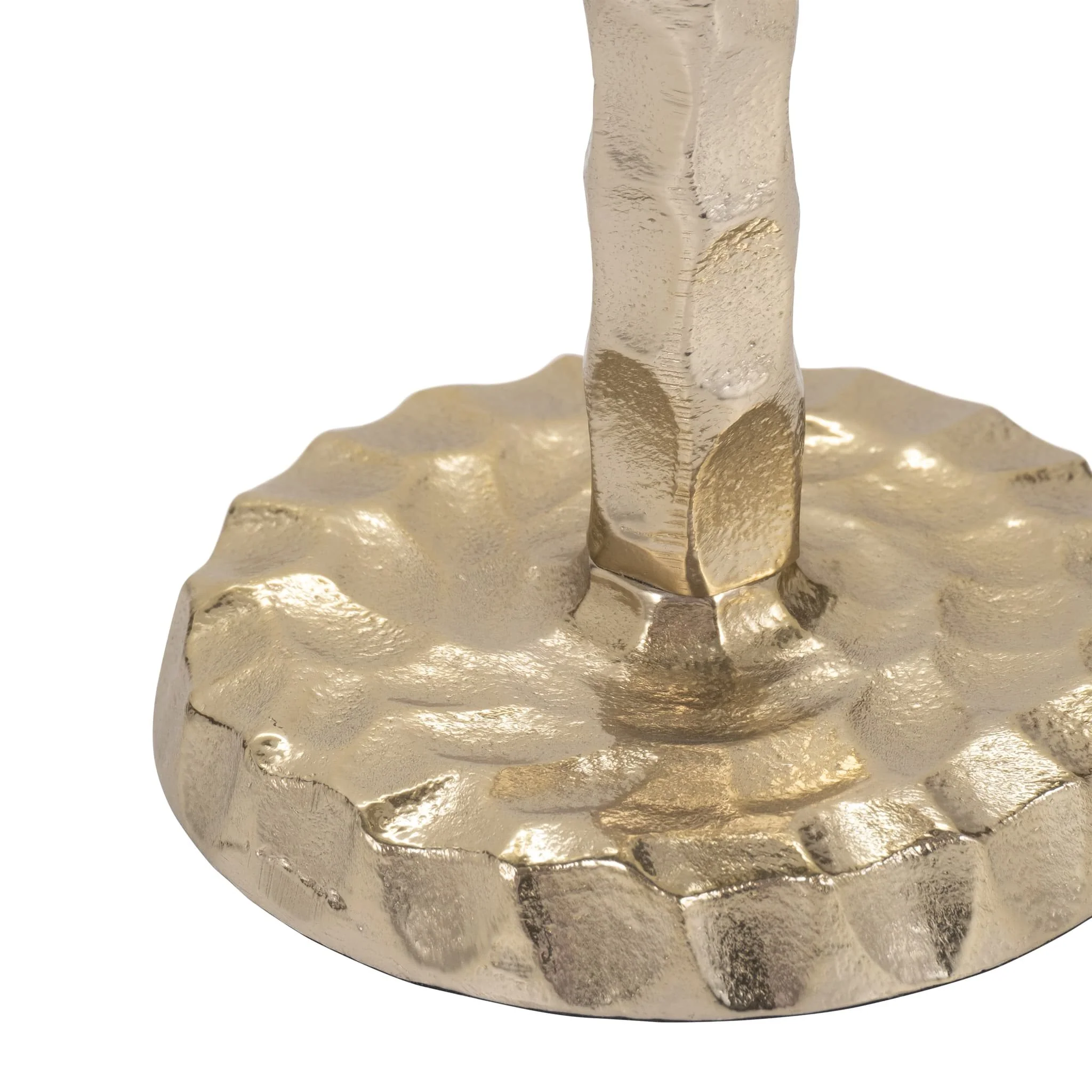 Metal, 12" Hammered Taper Candleholder, Gold - Image 4