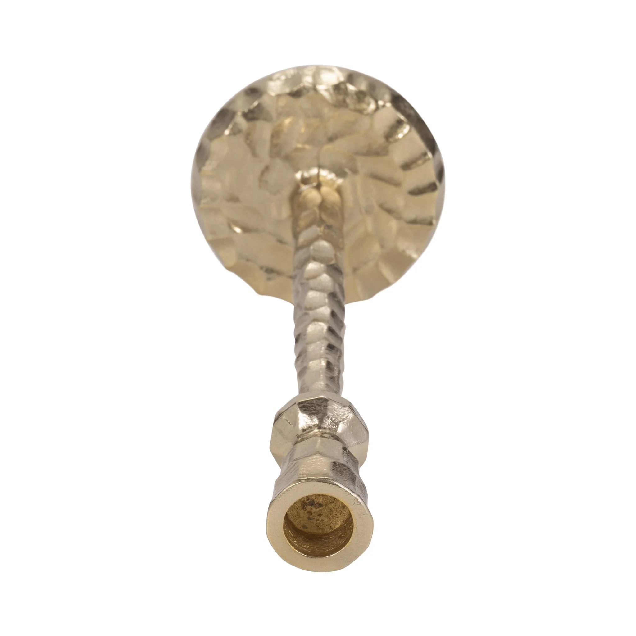 Metal, 12" Hammered Taper Candleholder, Gold - Image 5