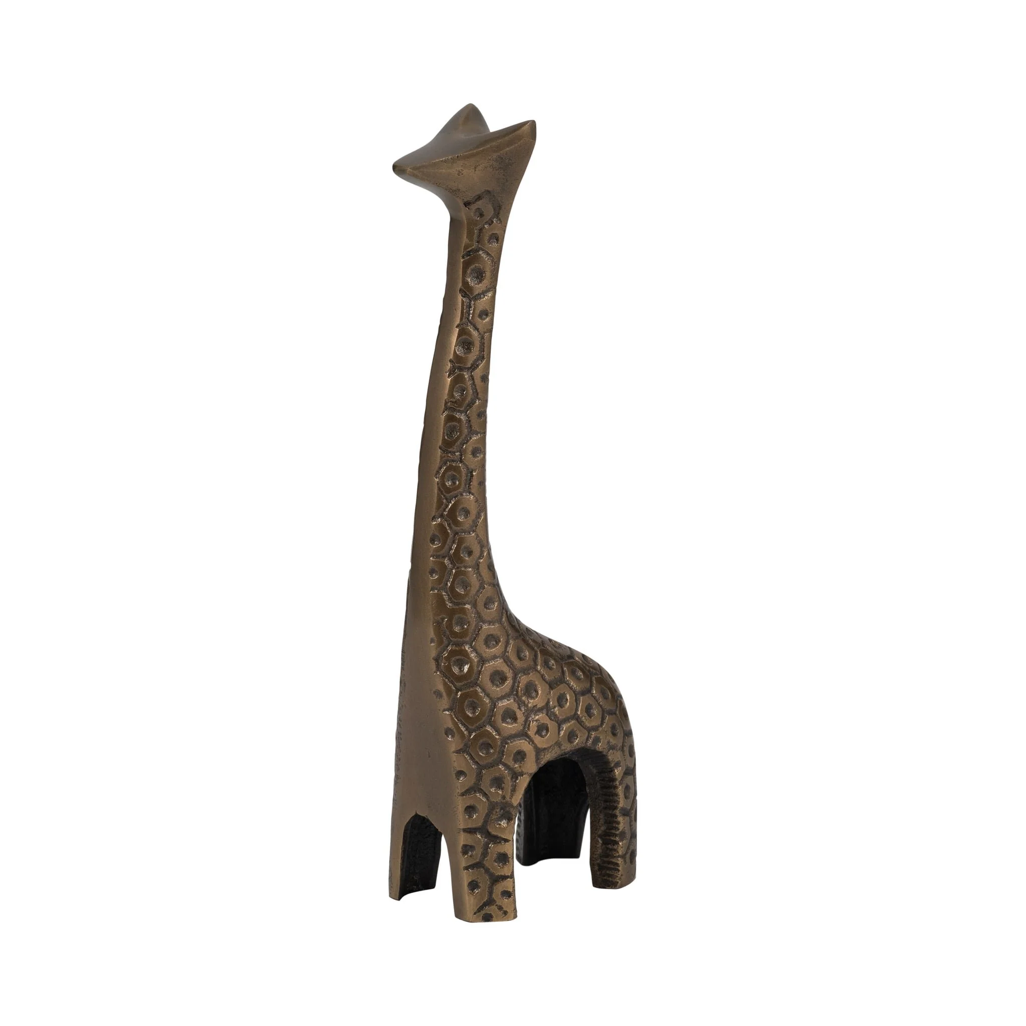 Metal, 12" Honeycomb Giraffe, Bronze - Image 2