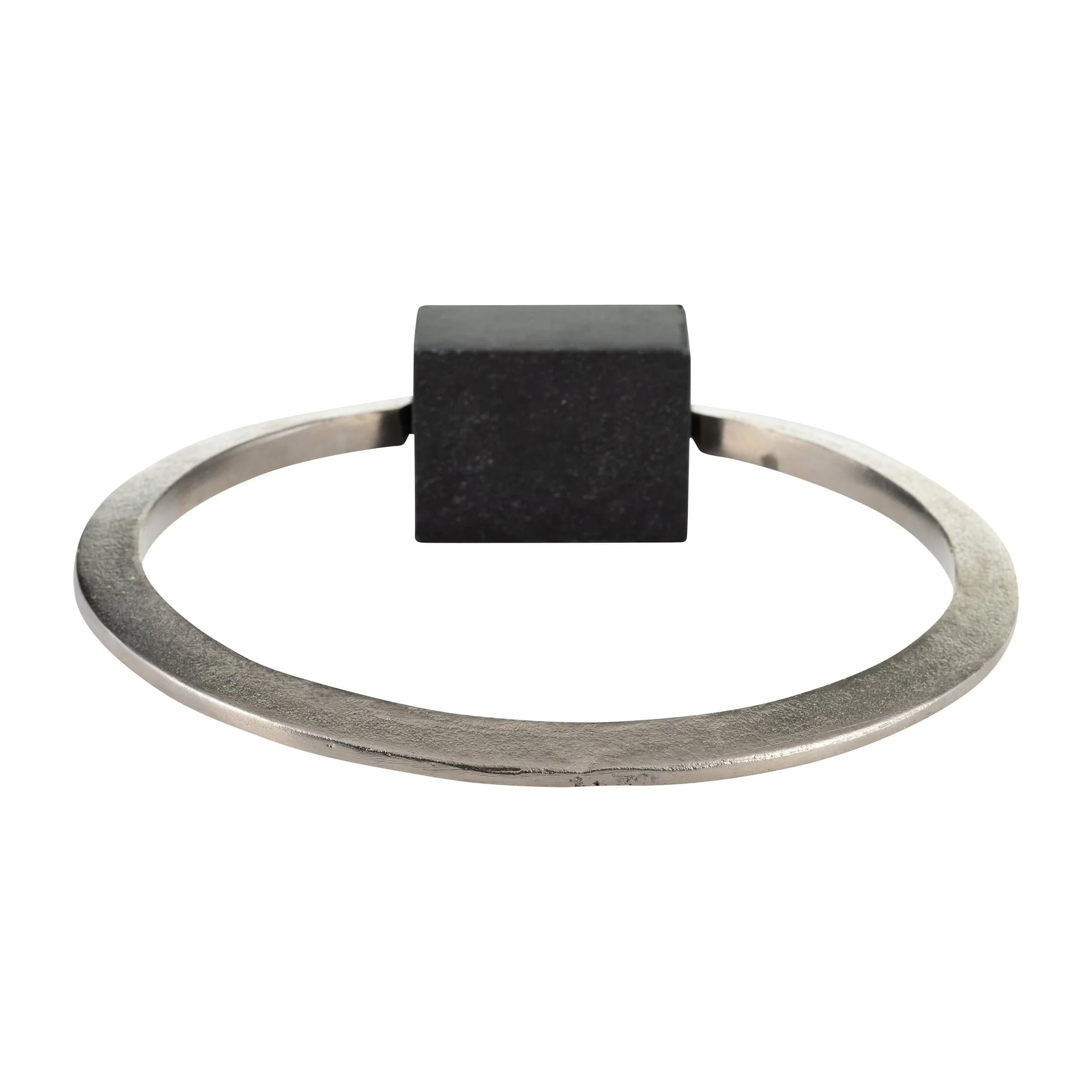 Metal,12",standing Ring W/base ,nickel/black - Image 5