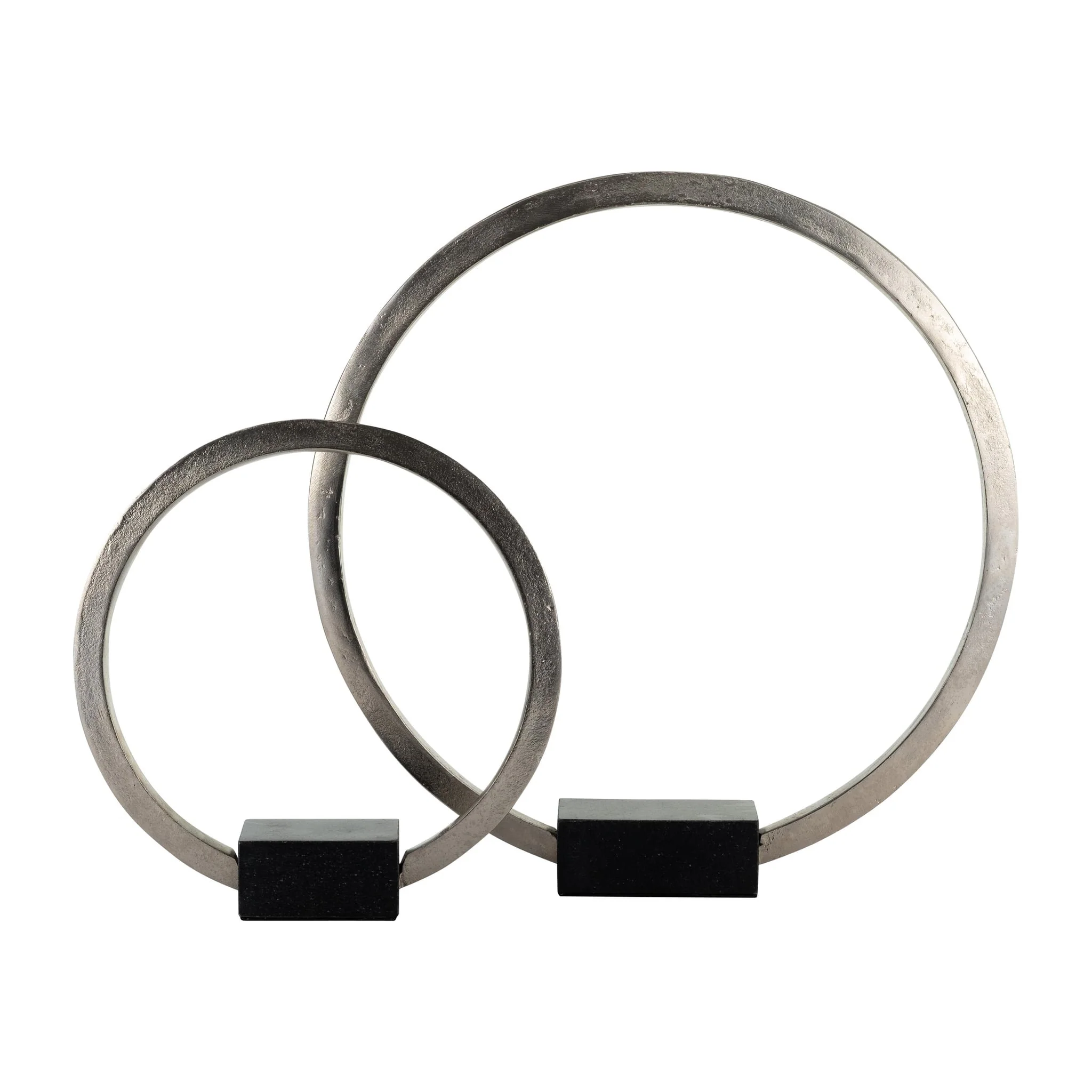 Metal,12",standing Ring W/base ,nickel/black - Image 7