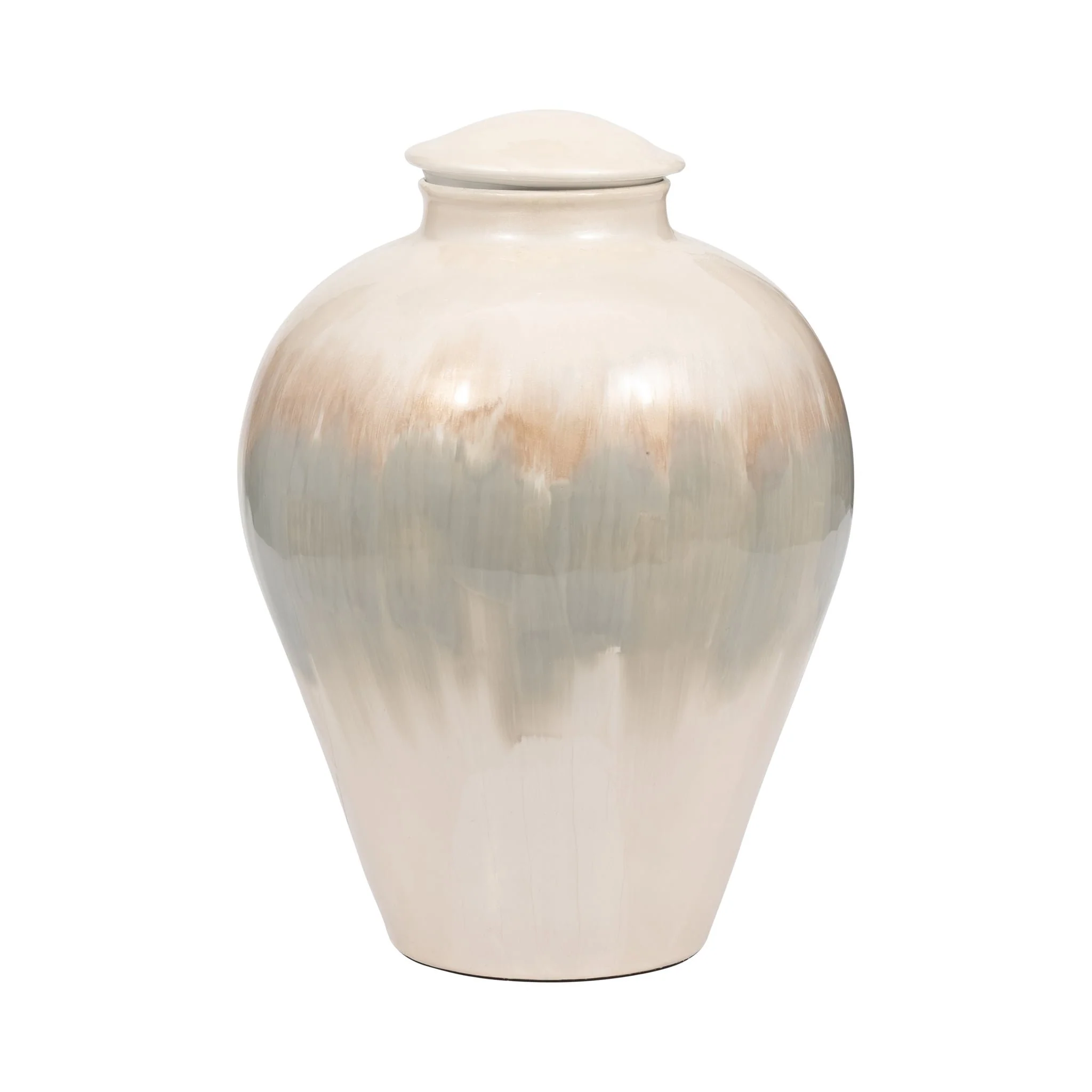Metal, 12" Temple Vase, Pearl - Image 3