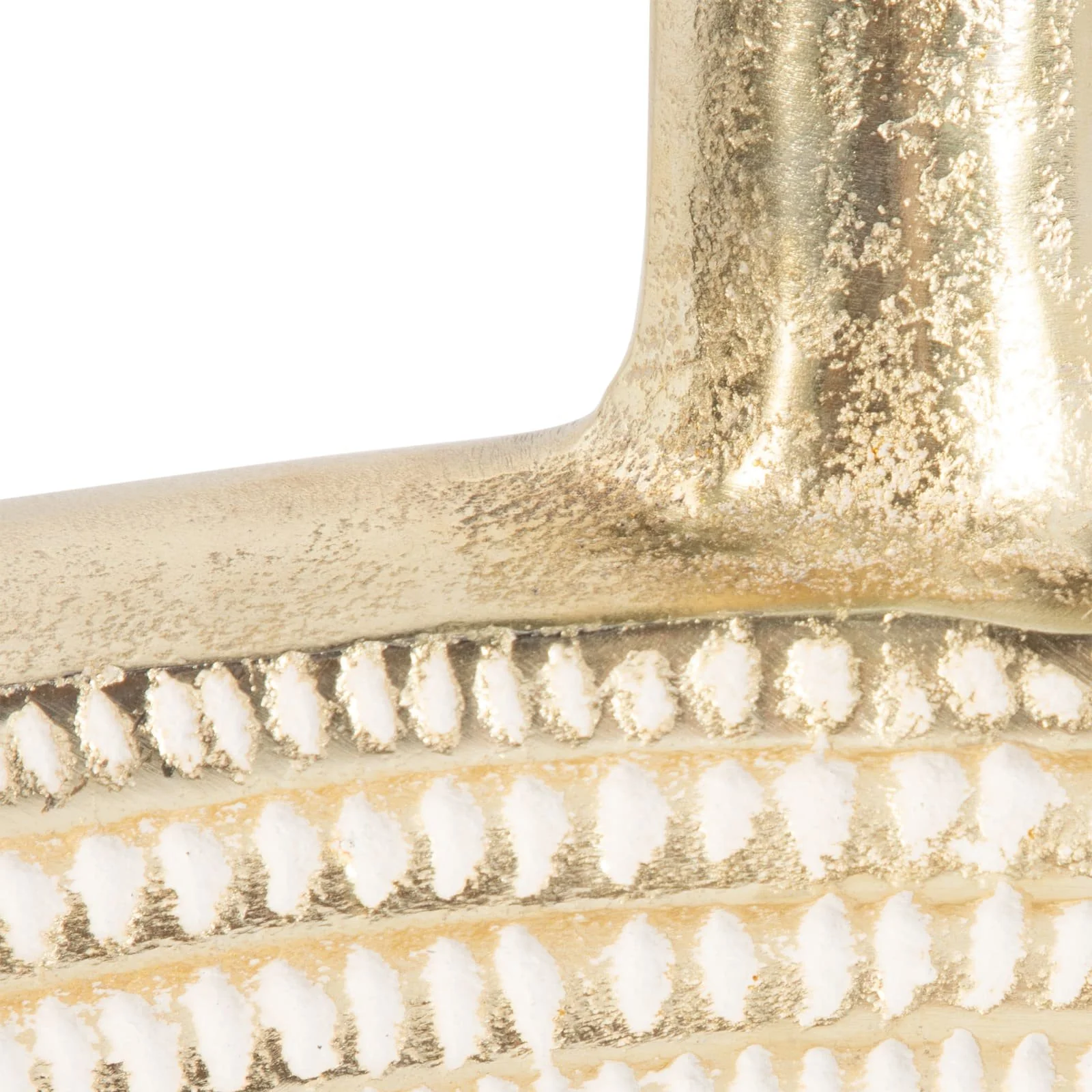 Metal, 12" Tribal Cut Out Vase, Gold - Image 5