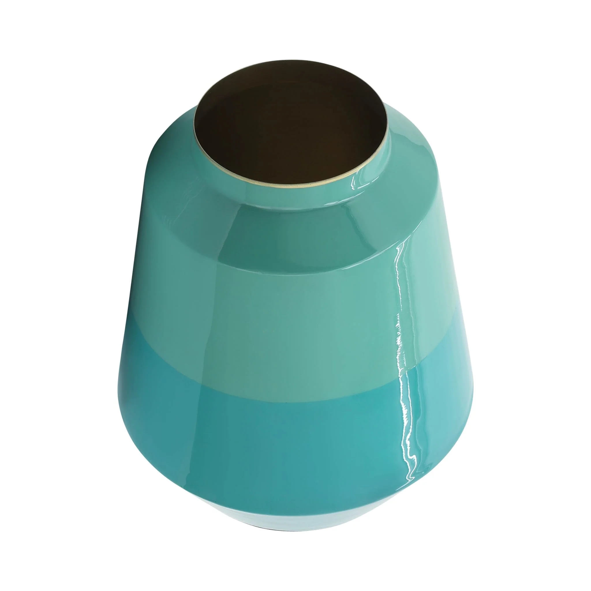 Metal 12" Vessel Vase, Green - Image 3