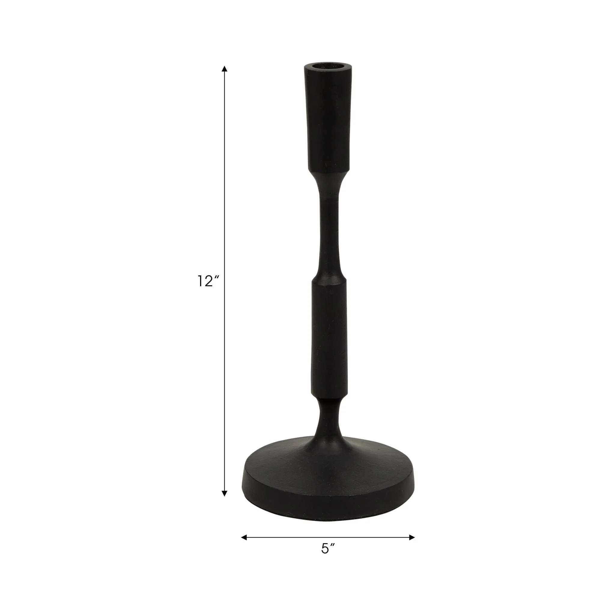 Metal, 12"h Taper Candle Holder, Black - Image 7