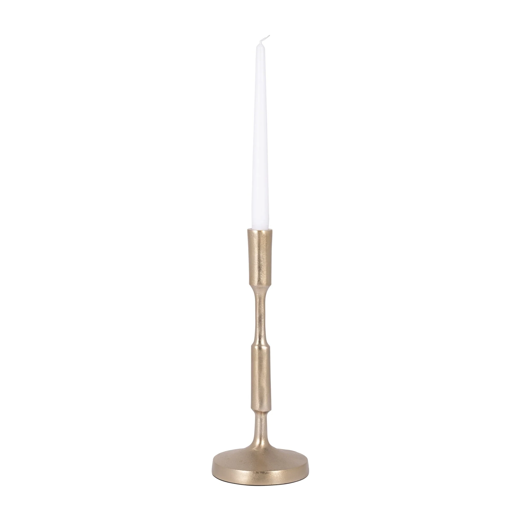 Metal, 12"h Taper Candle Holder, Champagne - Image 3