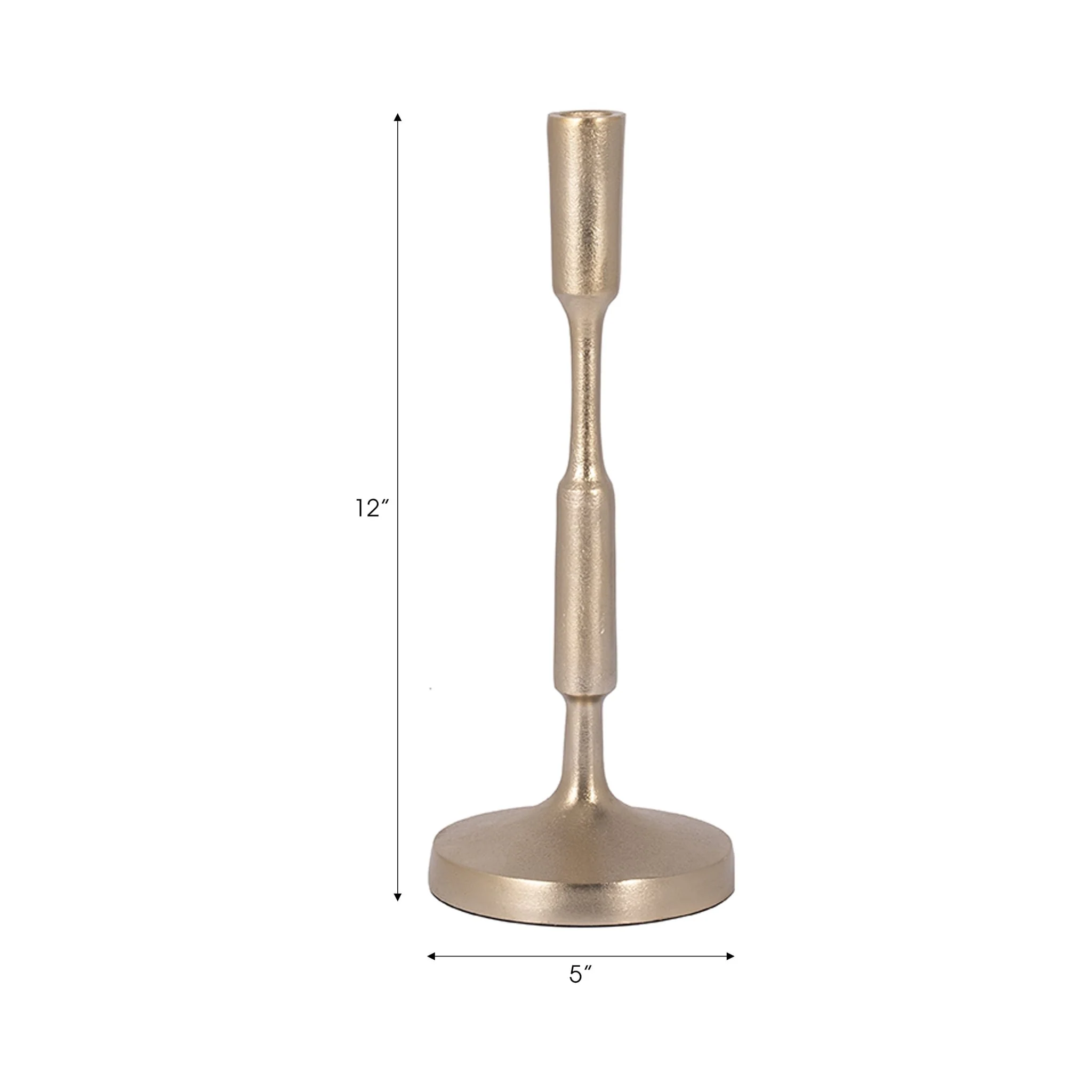 Metal, 12"h Taper Candle Holder, Champagne - Image 8