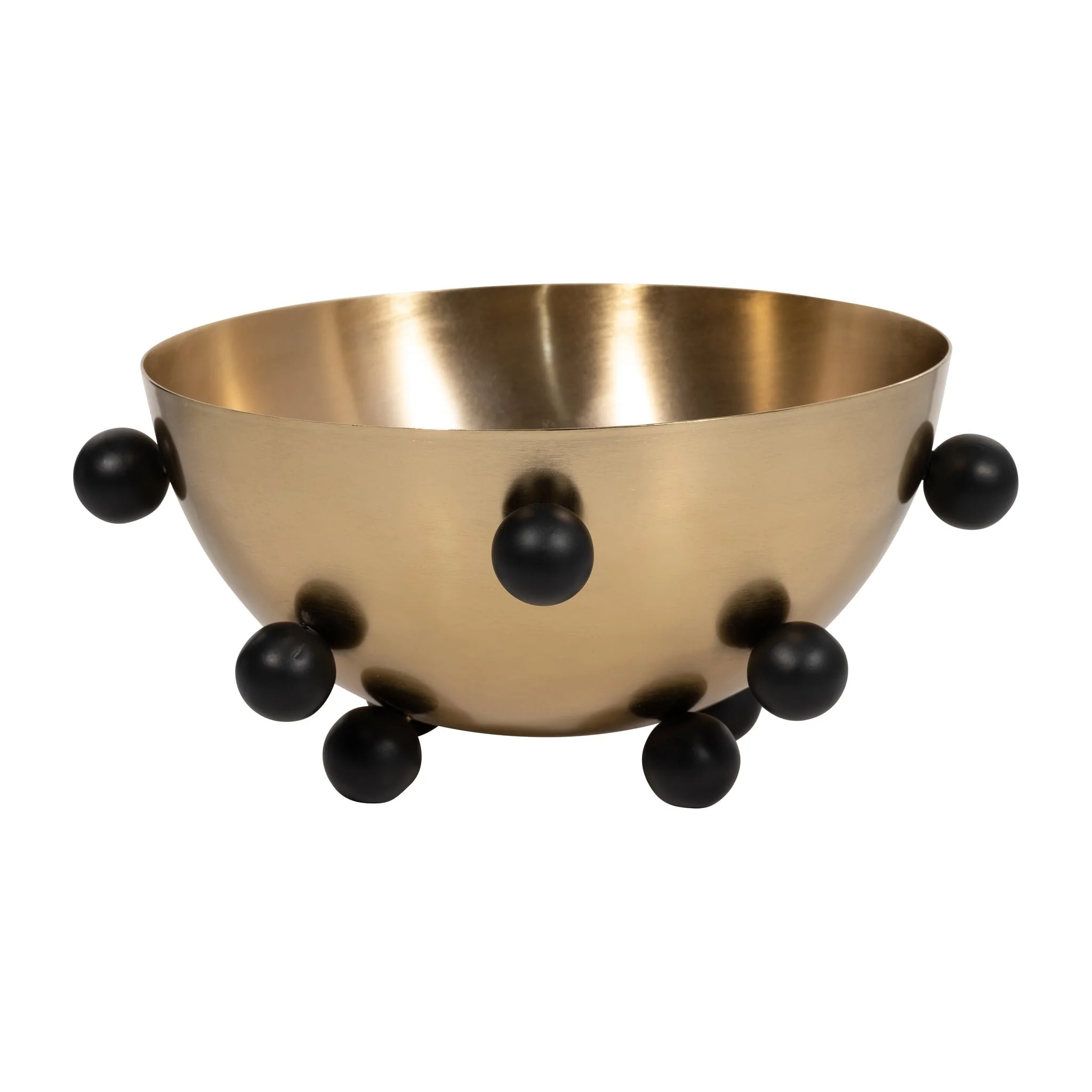 Metal, 13" Bubble Bowl, Gold/black - Image 2