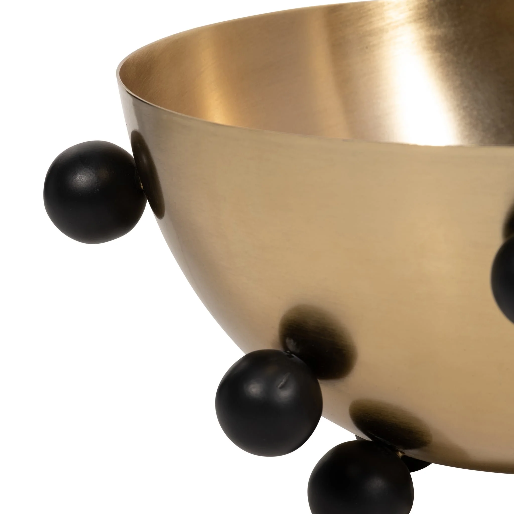 Metal, 13" Bubble Bowl, Gold/black - Image 3