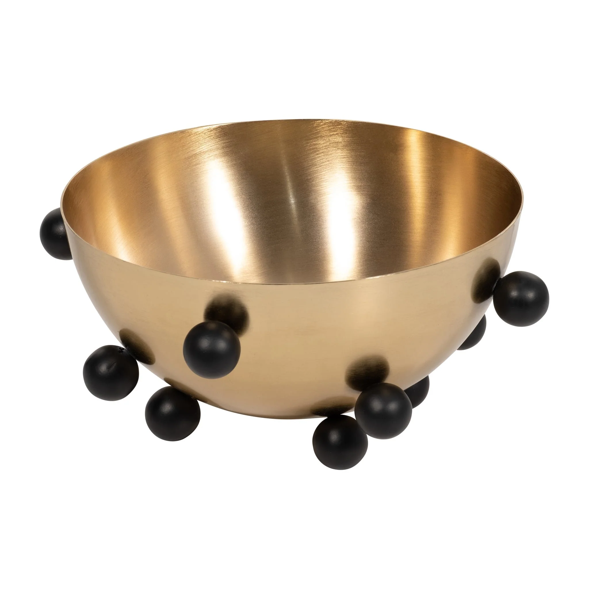 Metal, 13" Bubble Bowl, Gold/black - Image 5