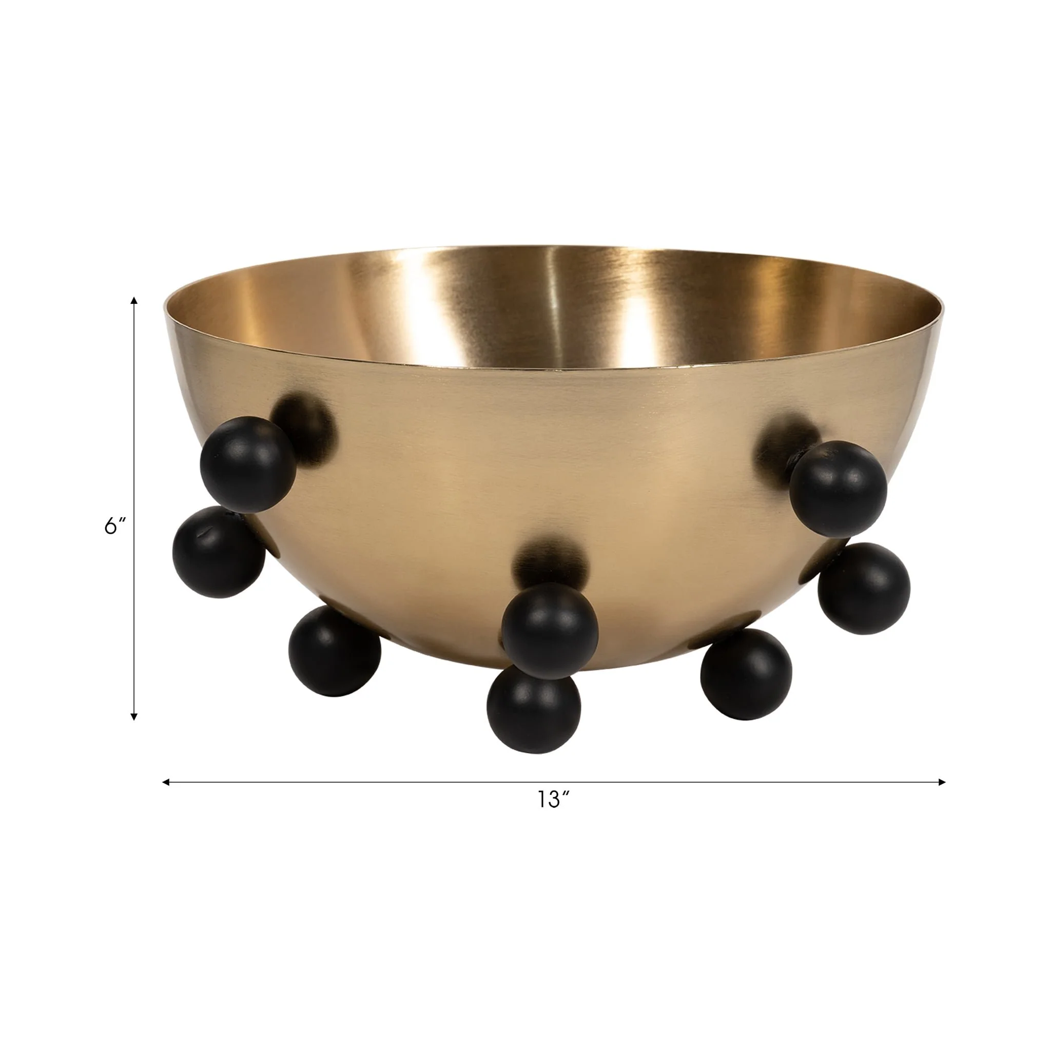 Metal, 13" Bubble Bowl, Gold/black - Image 8