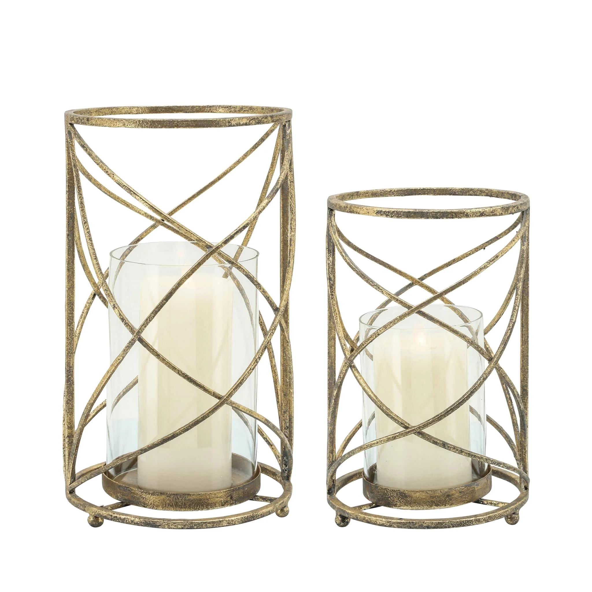 Metal 13" Hurricane Candle Holder,gold - Image 3