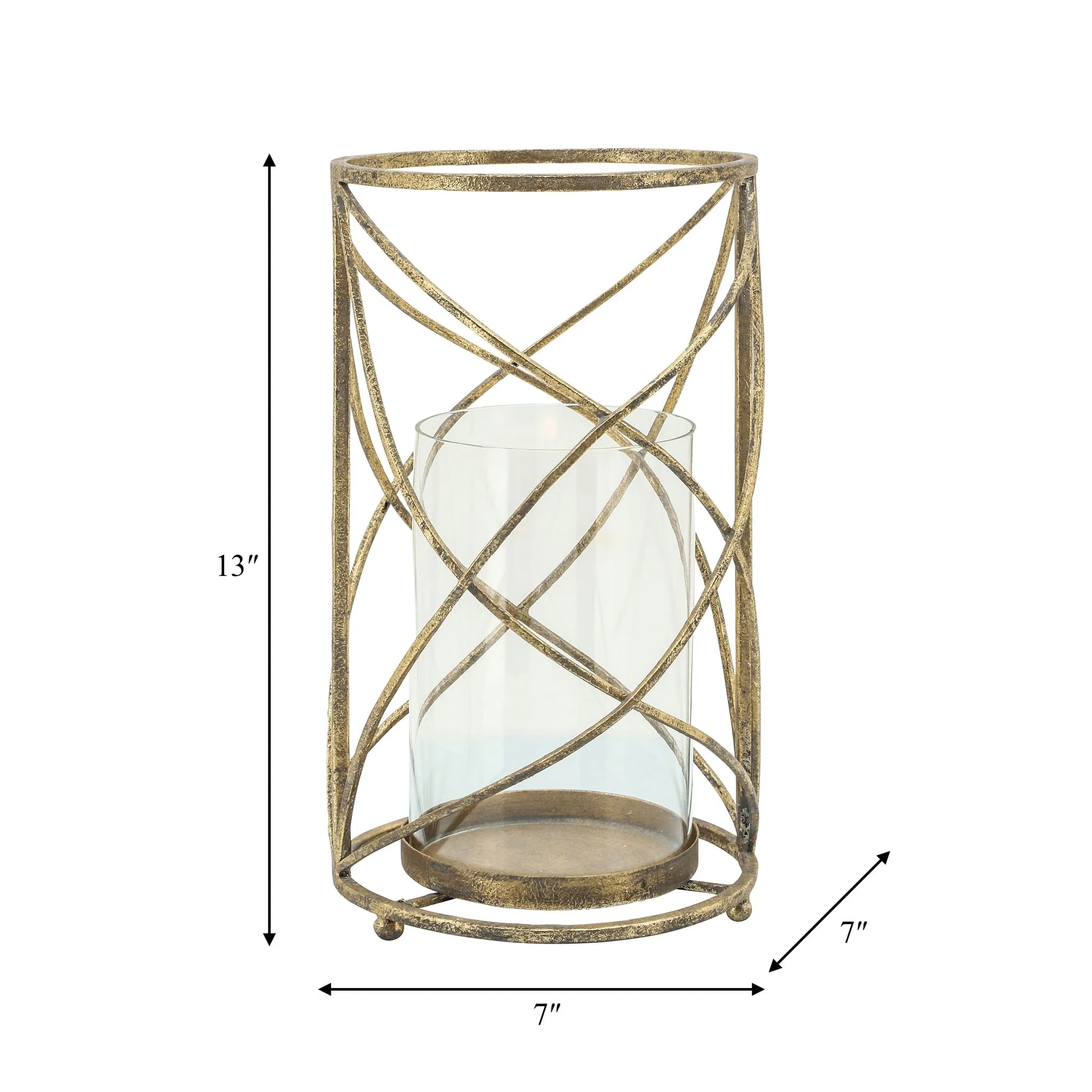 Metal 13" Hurricane Candle Holder,gold - Image 4