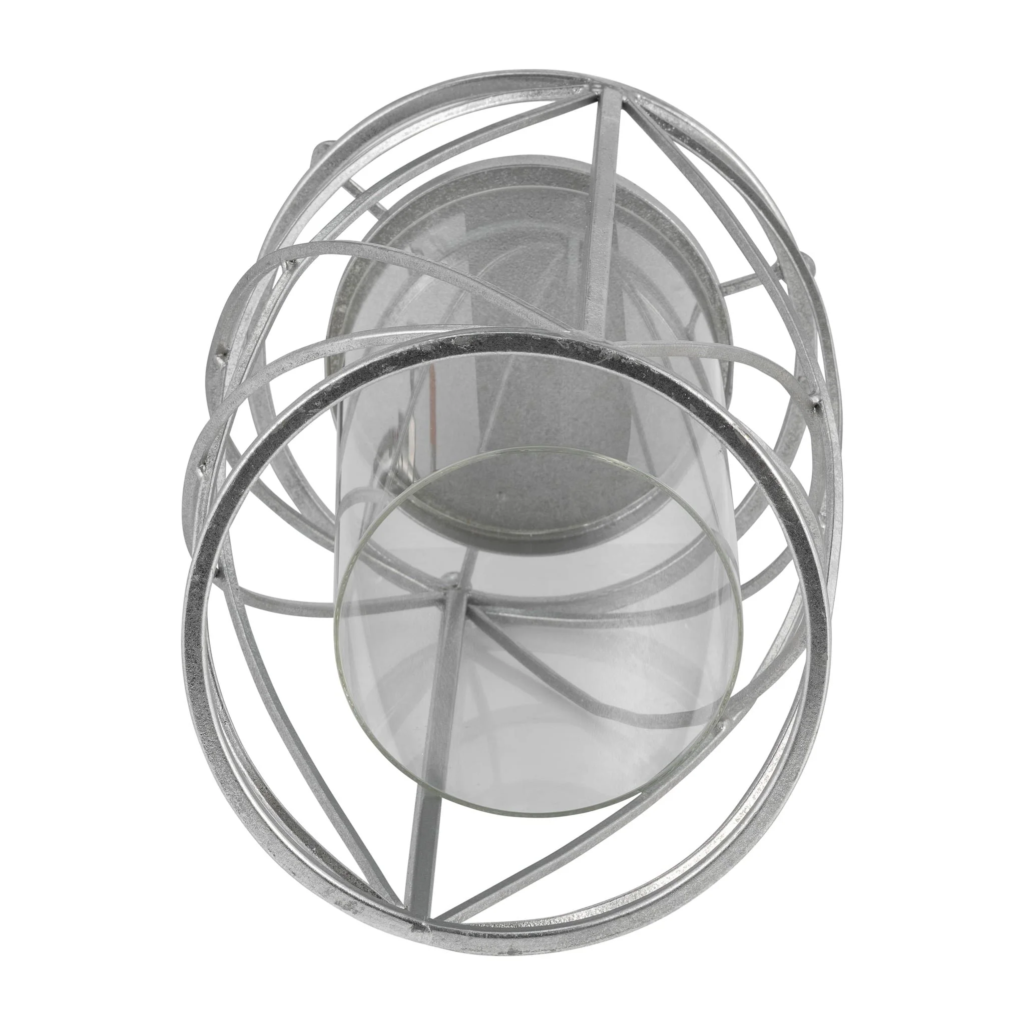 Metal 13" Hurricane Candle Holder, Silver - Image 5
