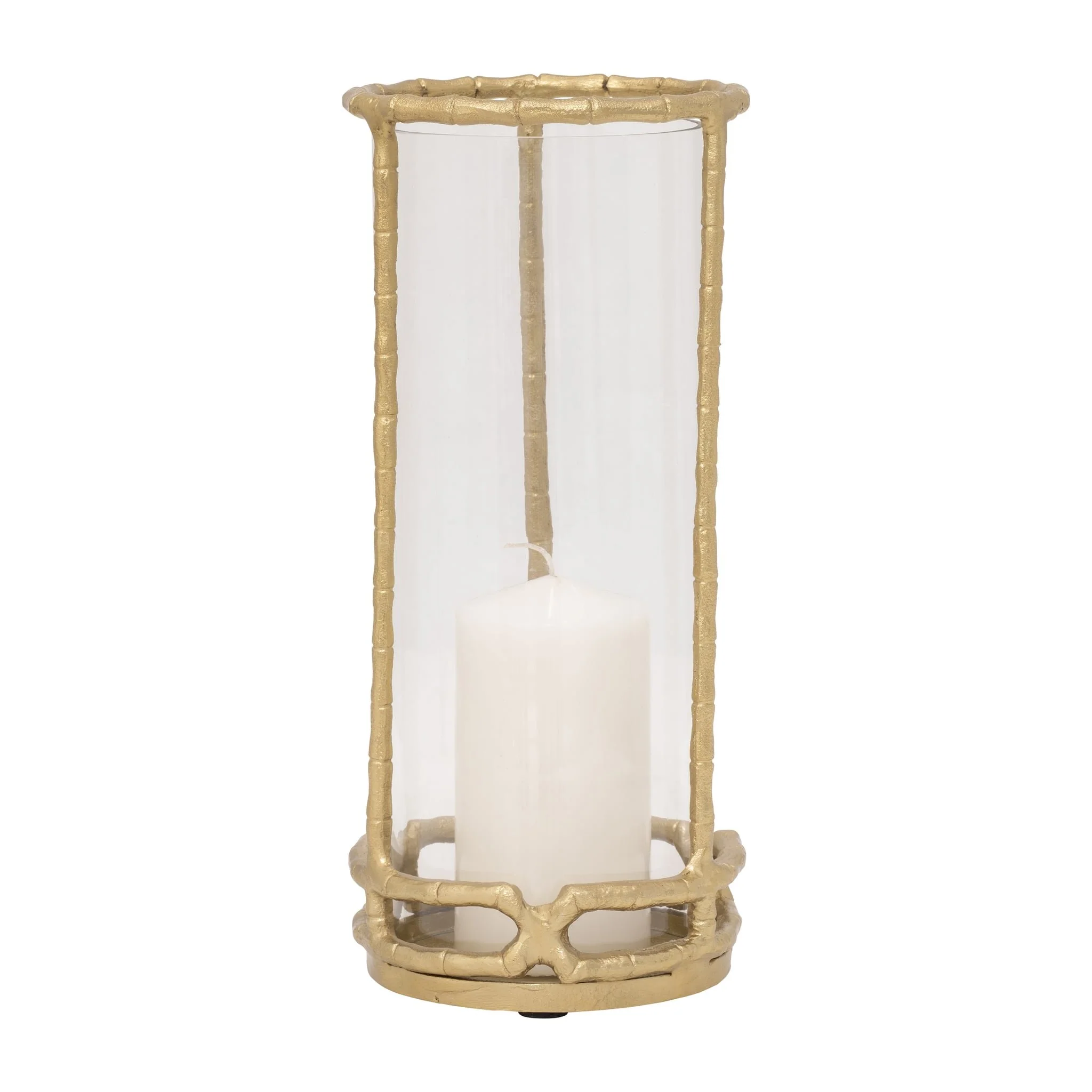 Metal, 13" Hurricane Holder, Gold - Image 3
