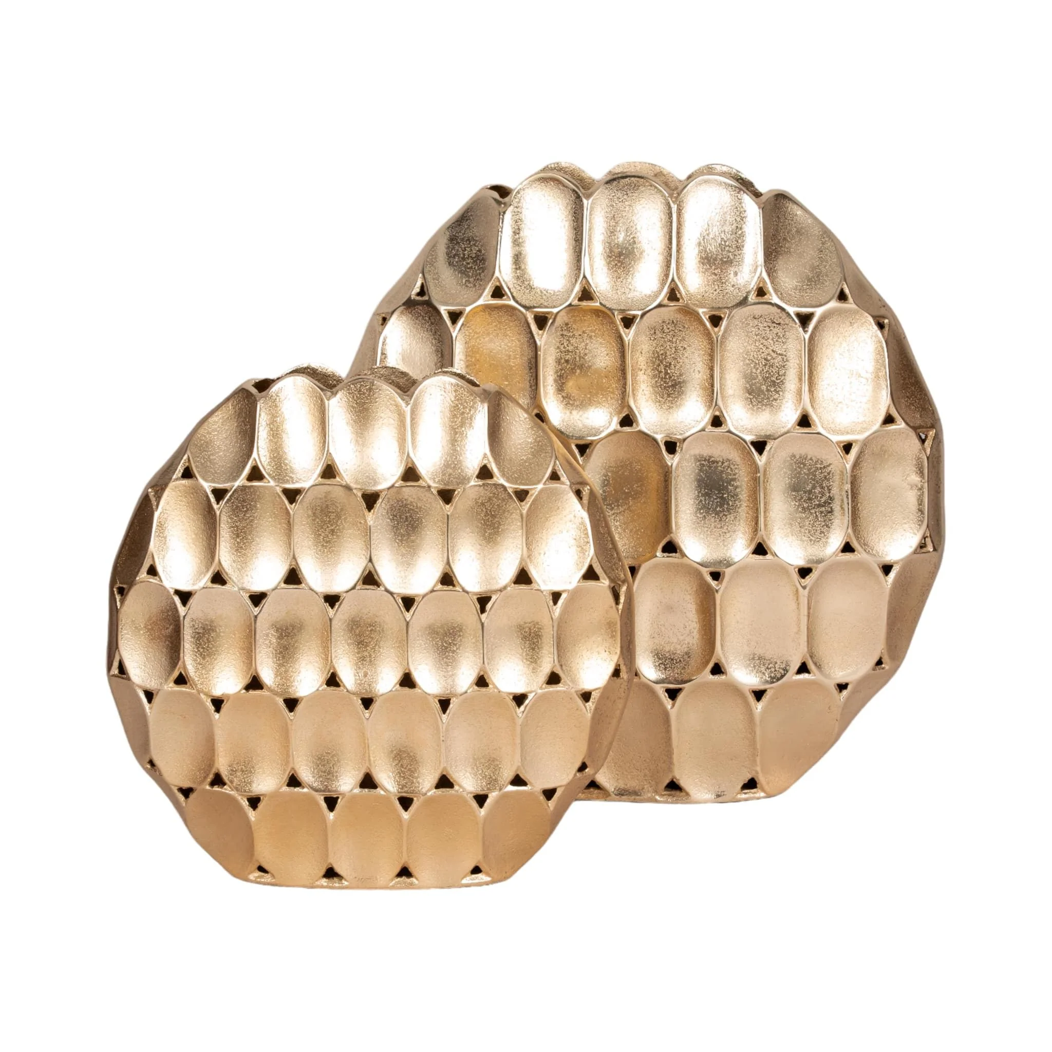 Metal, 13" Oval Vase, Champagne - Image 8