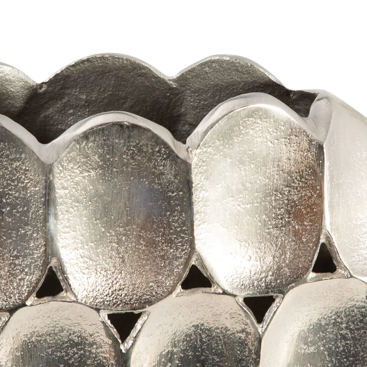 Metal, 13" Oval Vase, Silver - Image 5