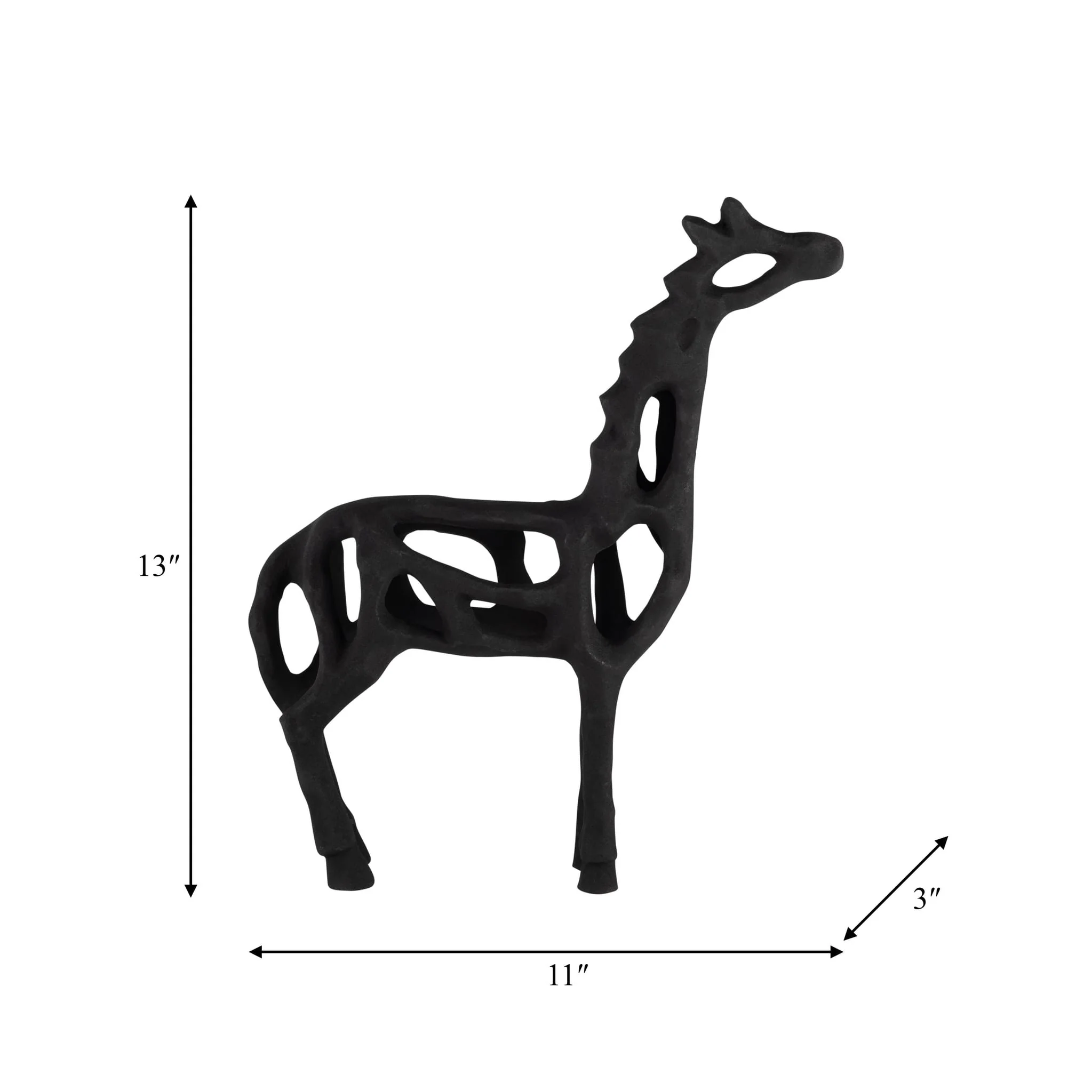Metal,13"h,giraffe Illusion Sculpture,black - Image 9