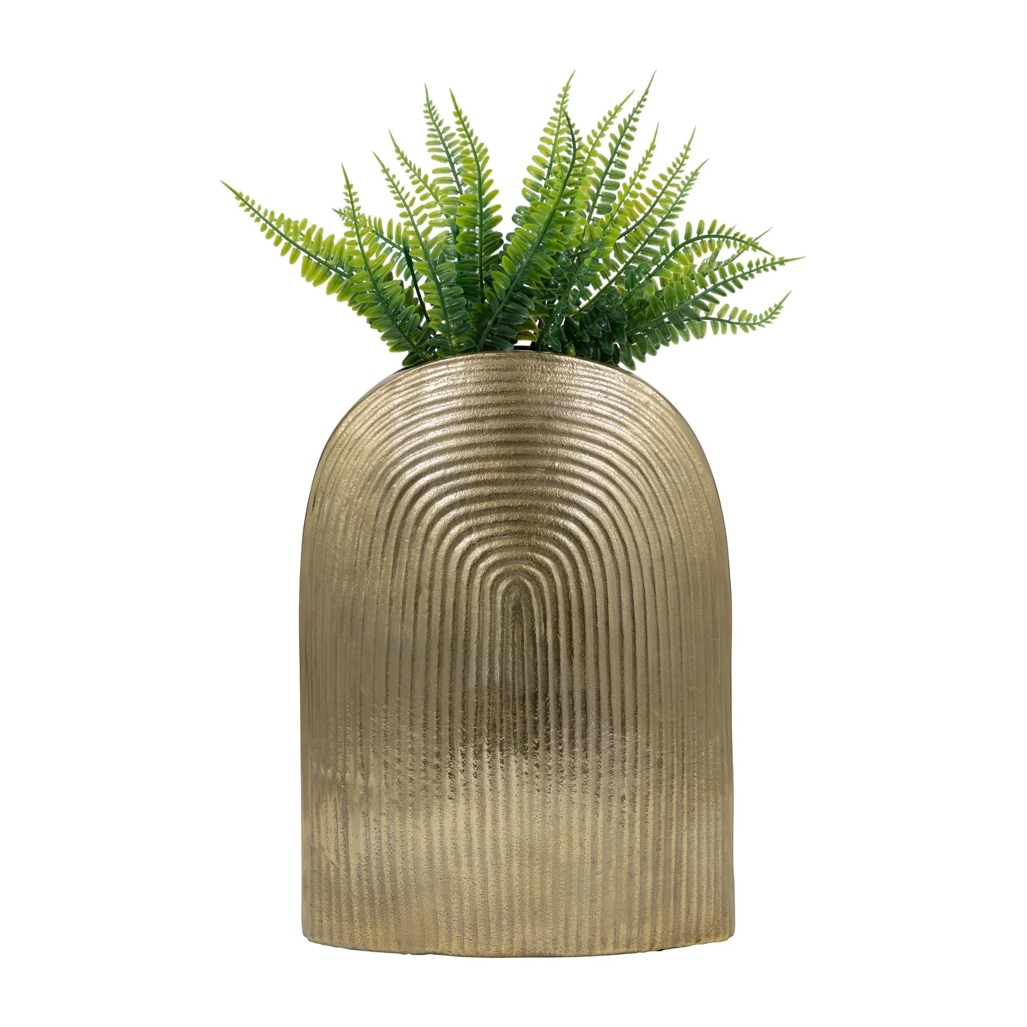 Metal, 14" Arch Vase, Champagne - Image 2