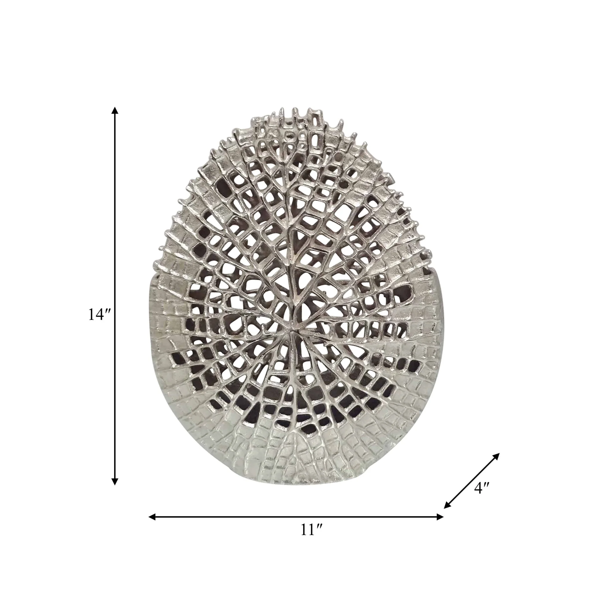 Metal, 14" Contemporary Vase, Silver - Image 9
