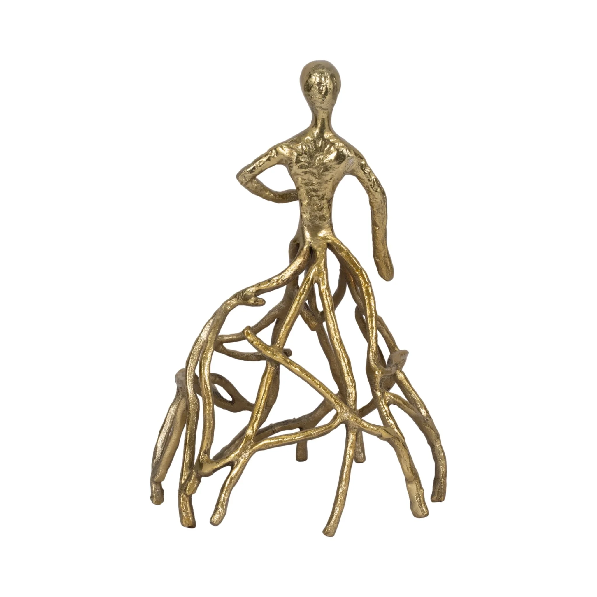 Metal, 14" Dancing Lady, Gold - Image 4