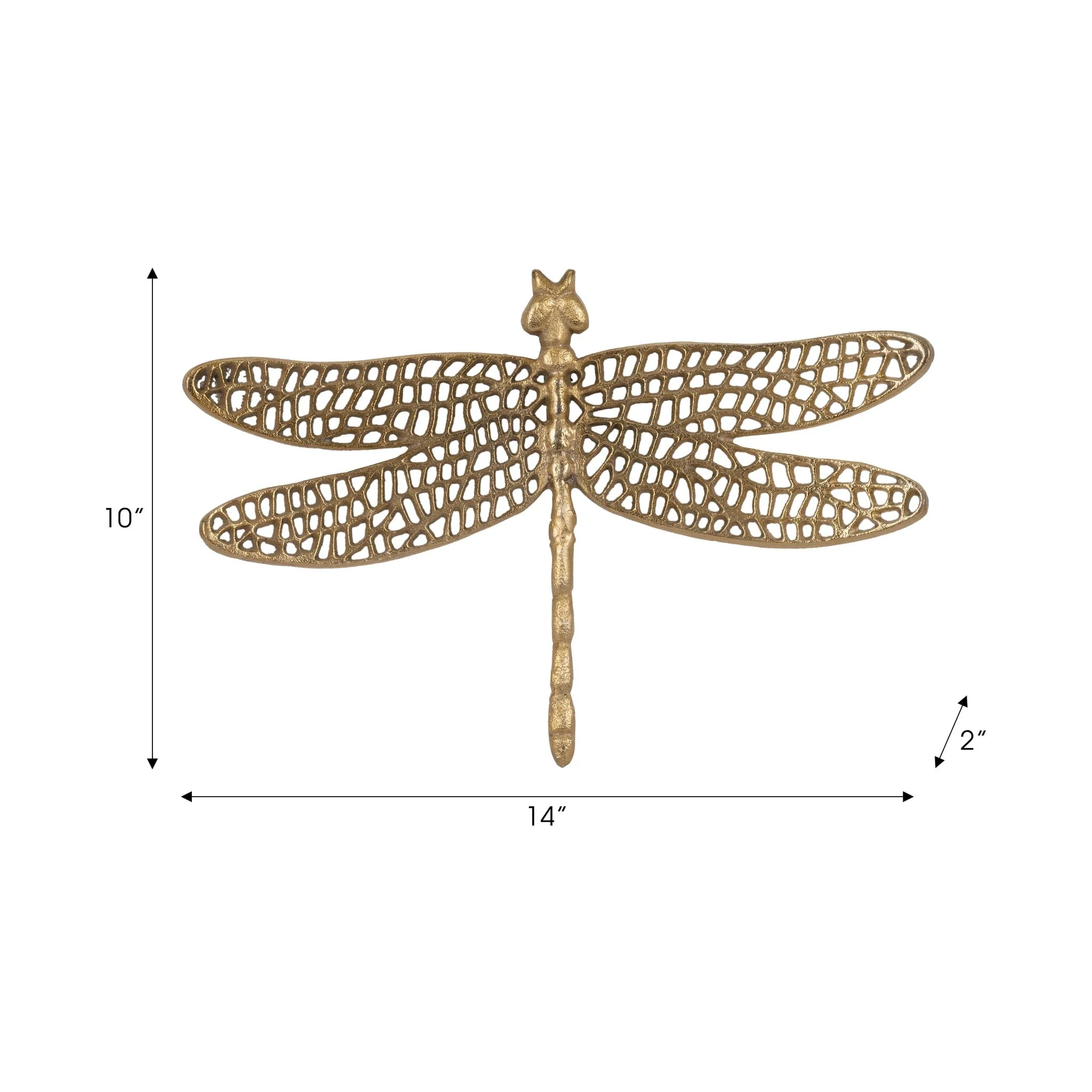 Metal, 14" Dragonfly W/ Cutouts , Gold - Image 7
