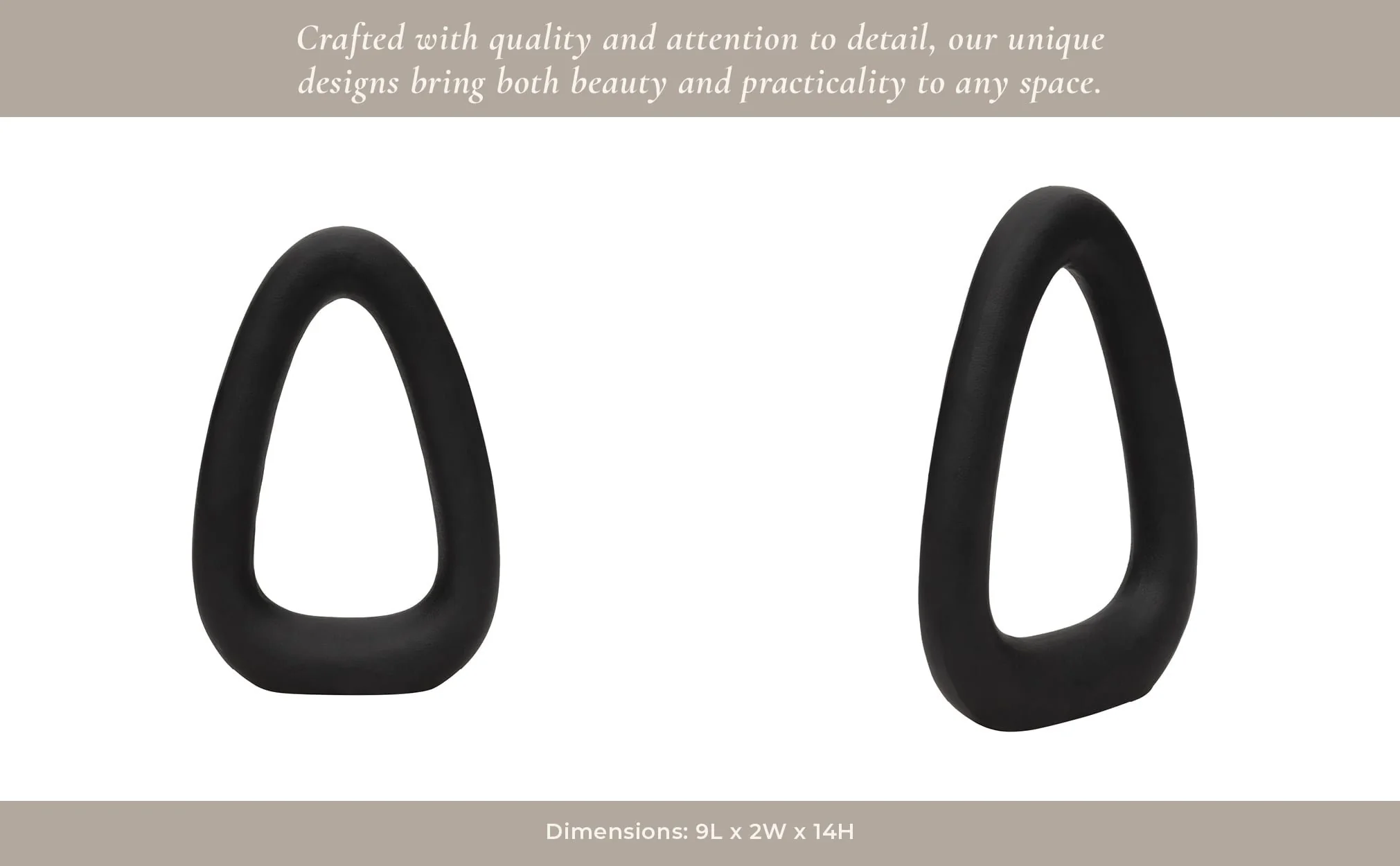 Metal, 14" Open Cut Out Sculpture, Black - Image 13