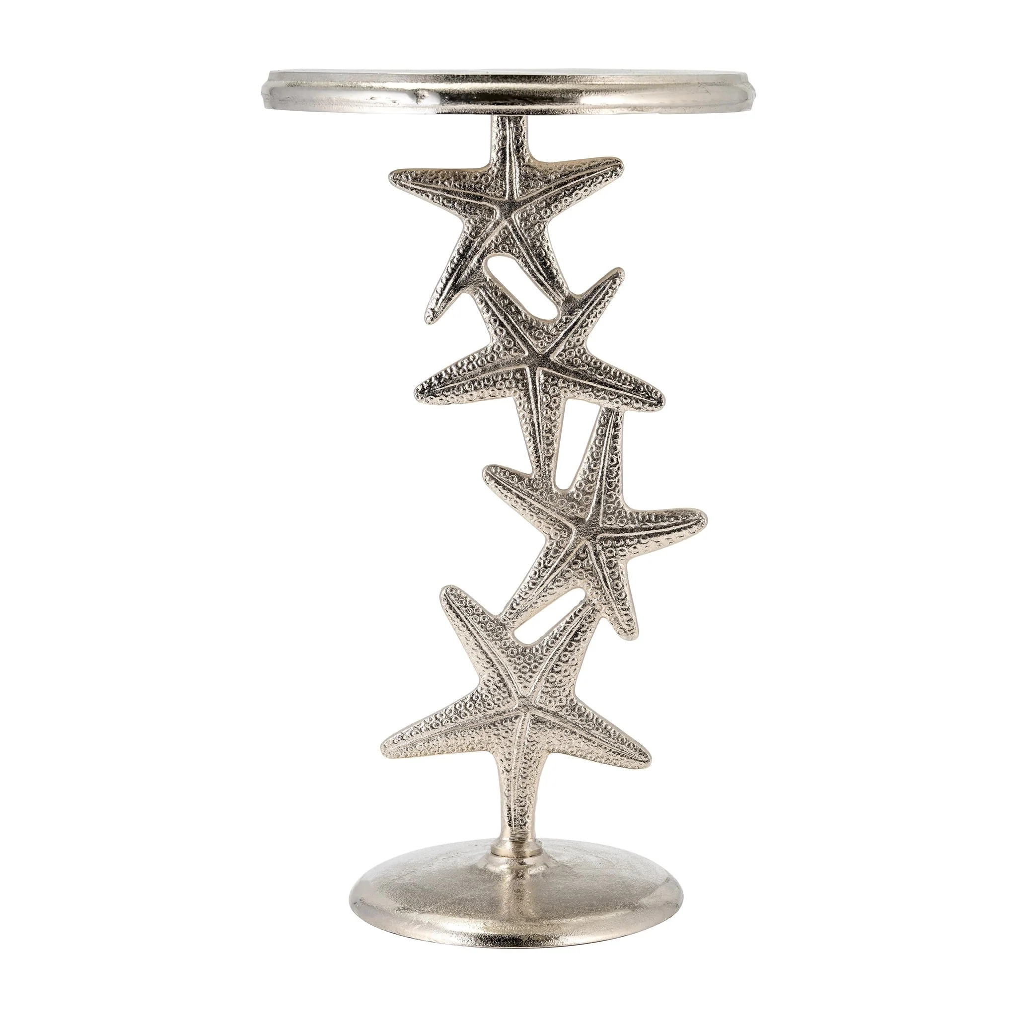Metal, 14"d/25"h, Silver Starfish Side Table, Kd - Image 4