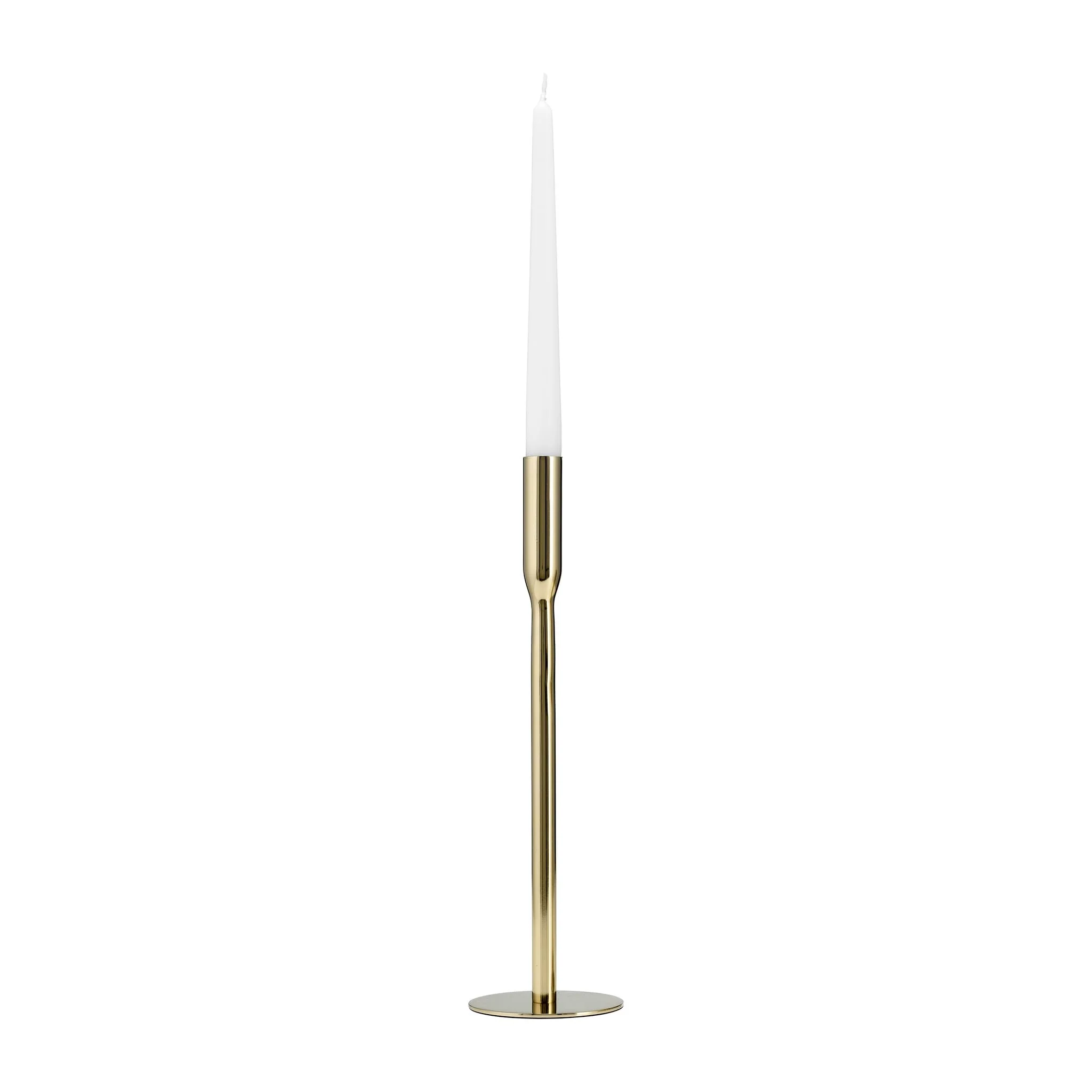Metal, 14"h Taper Candle Holder, Gold - Image 2