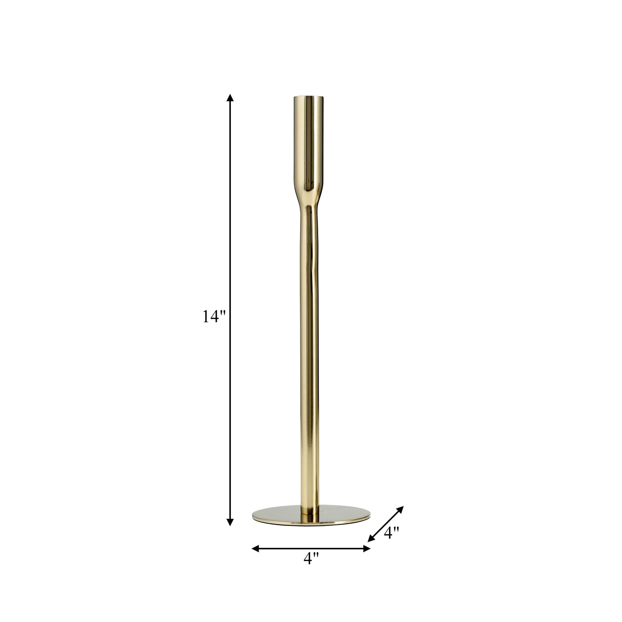 Metal, 14"h Taper Candle Holder, Gold - Image 7