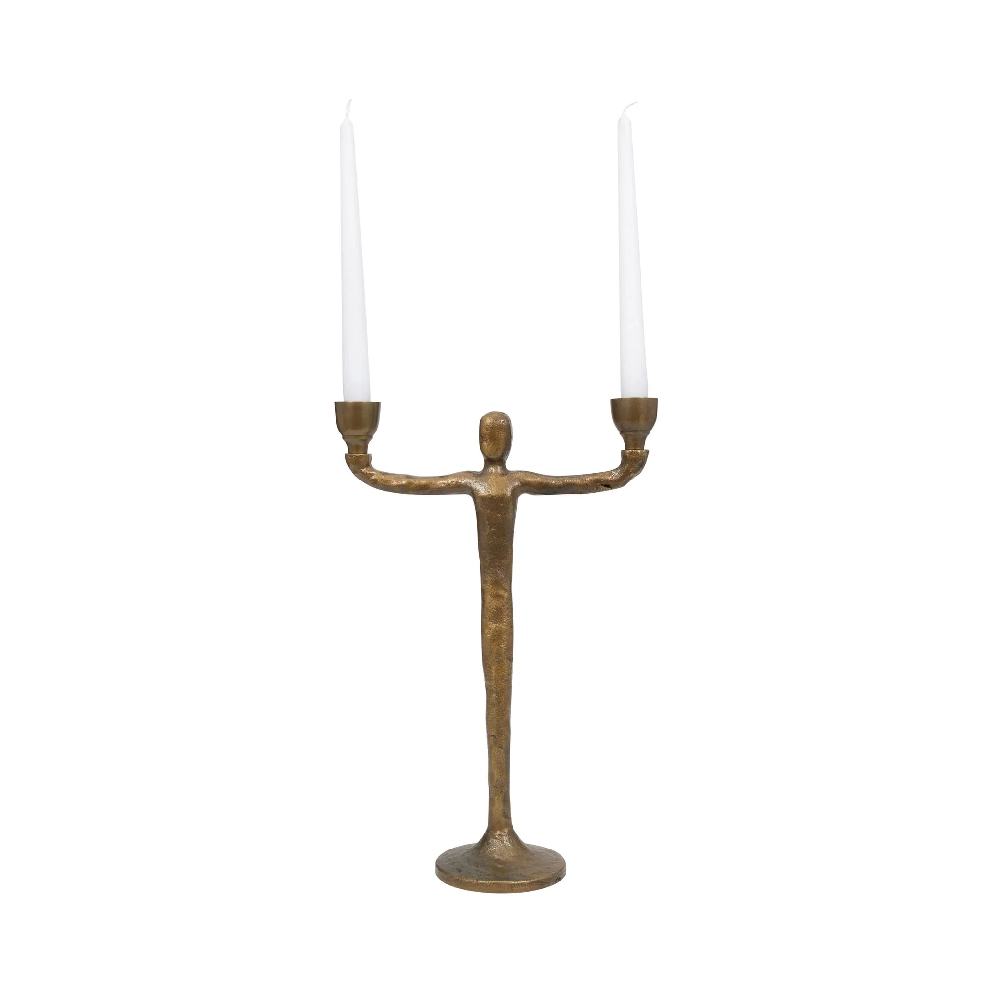 Metal, 15" 2 Taper Candelabra, Gold - Image 2