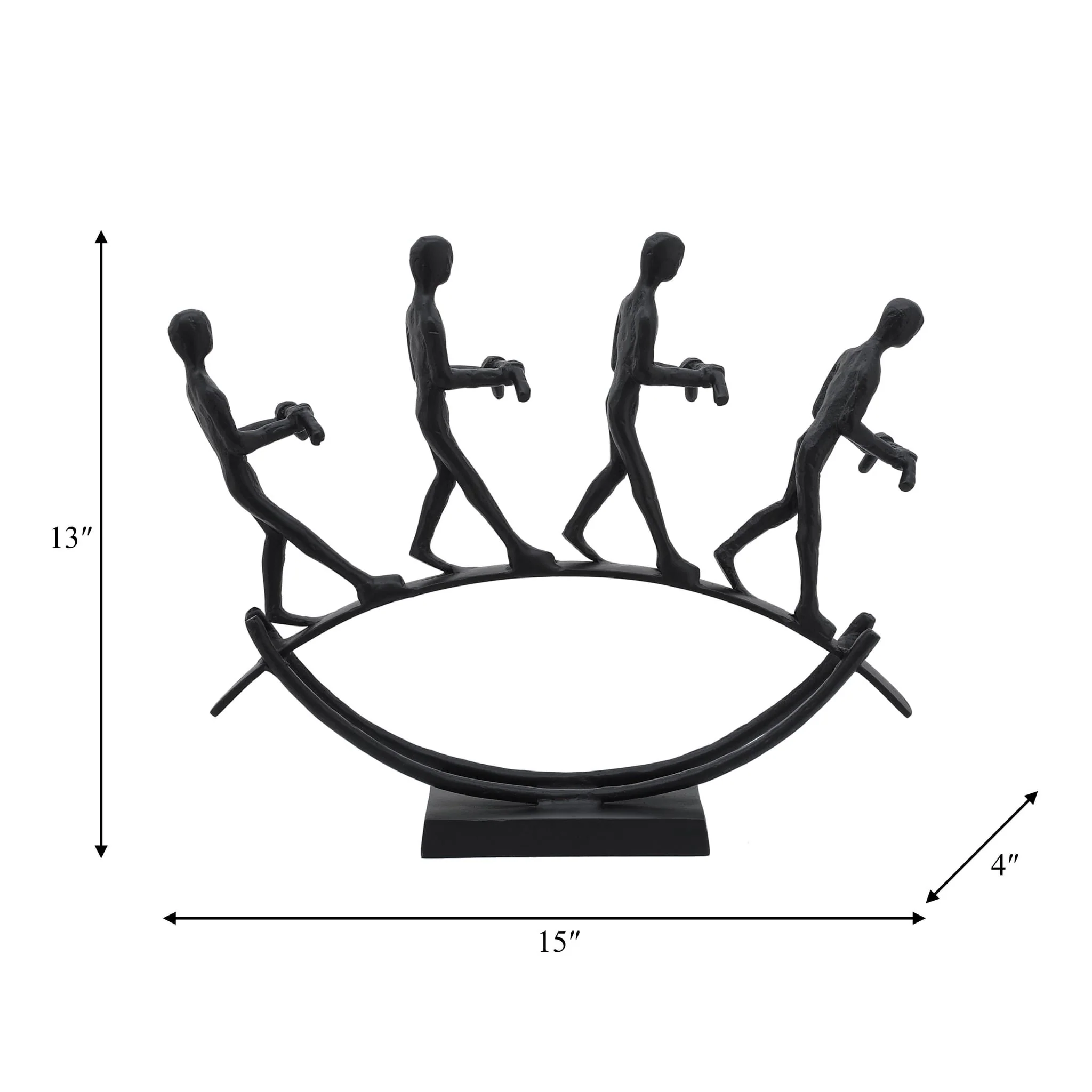 Metal, 15" 4 Men Balancing Act, Black - Image 8