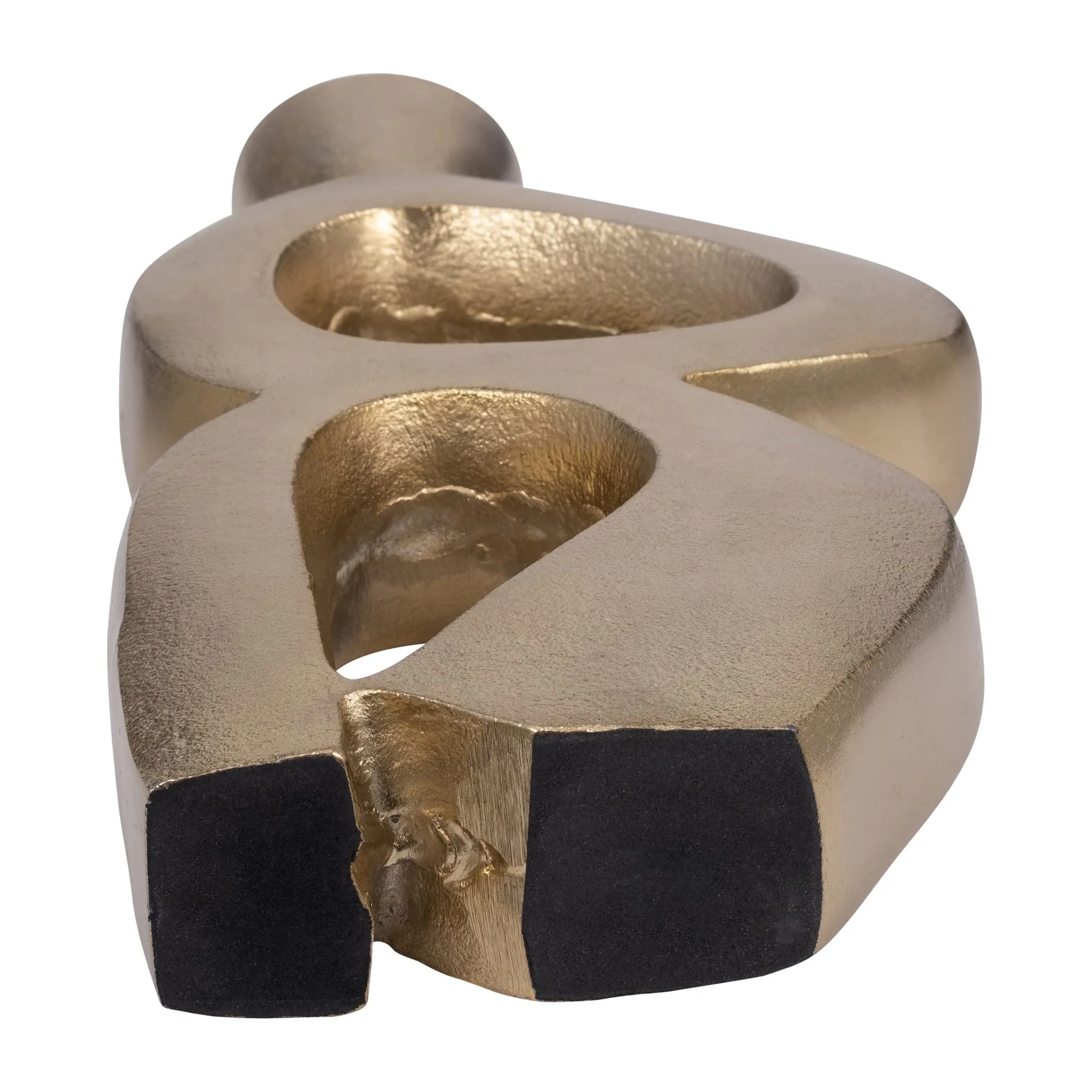 Metal, 15" Abstract Vase, Gold - Image 5